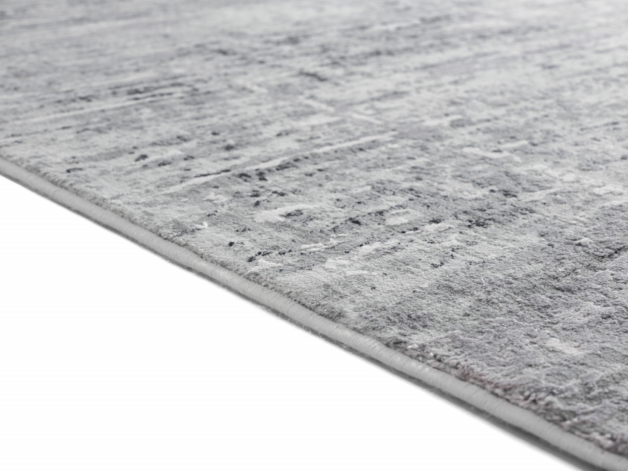 94" x 126" Grey Viscose / Polyester Area Rug