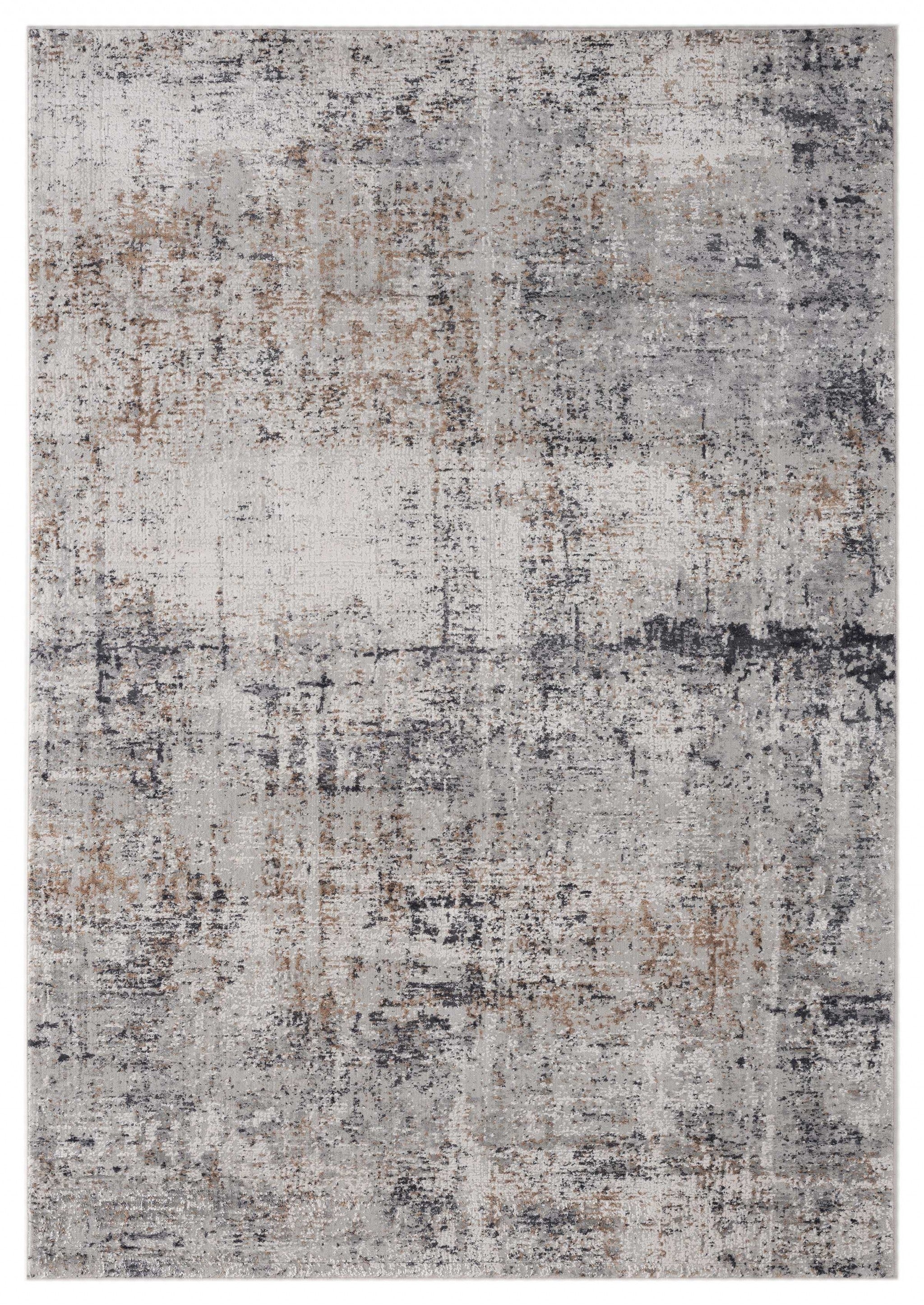 23" x 36" Grey Viscose / Polyester Accent Rug