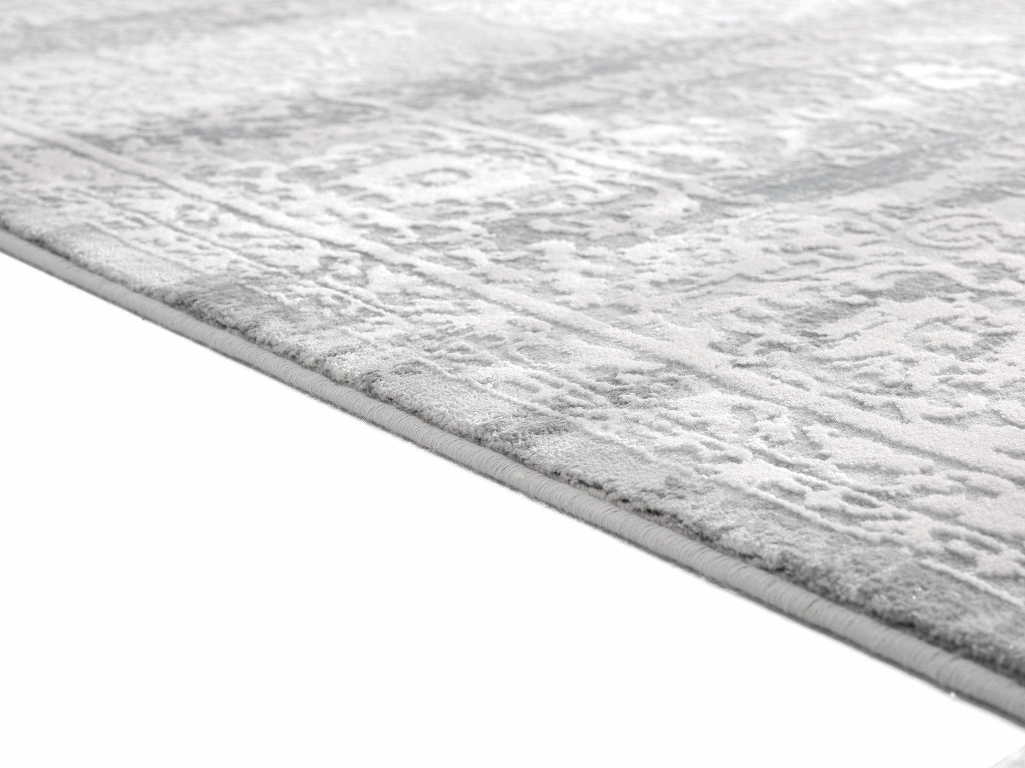 31" x 86" Grey Viscose / Polyester Runner Rug
