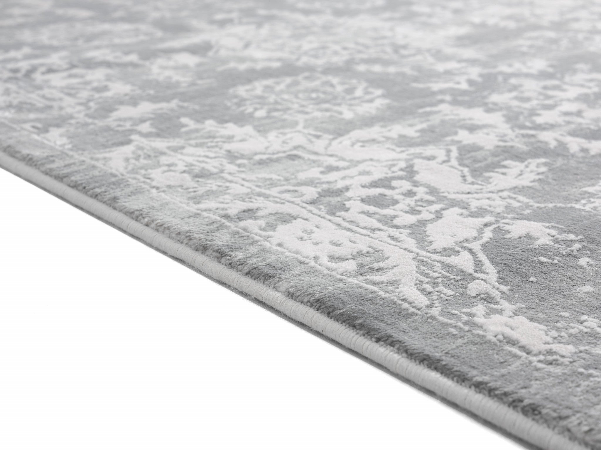 23" x 36" Grey Viscose / Polyester Accent Rug