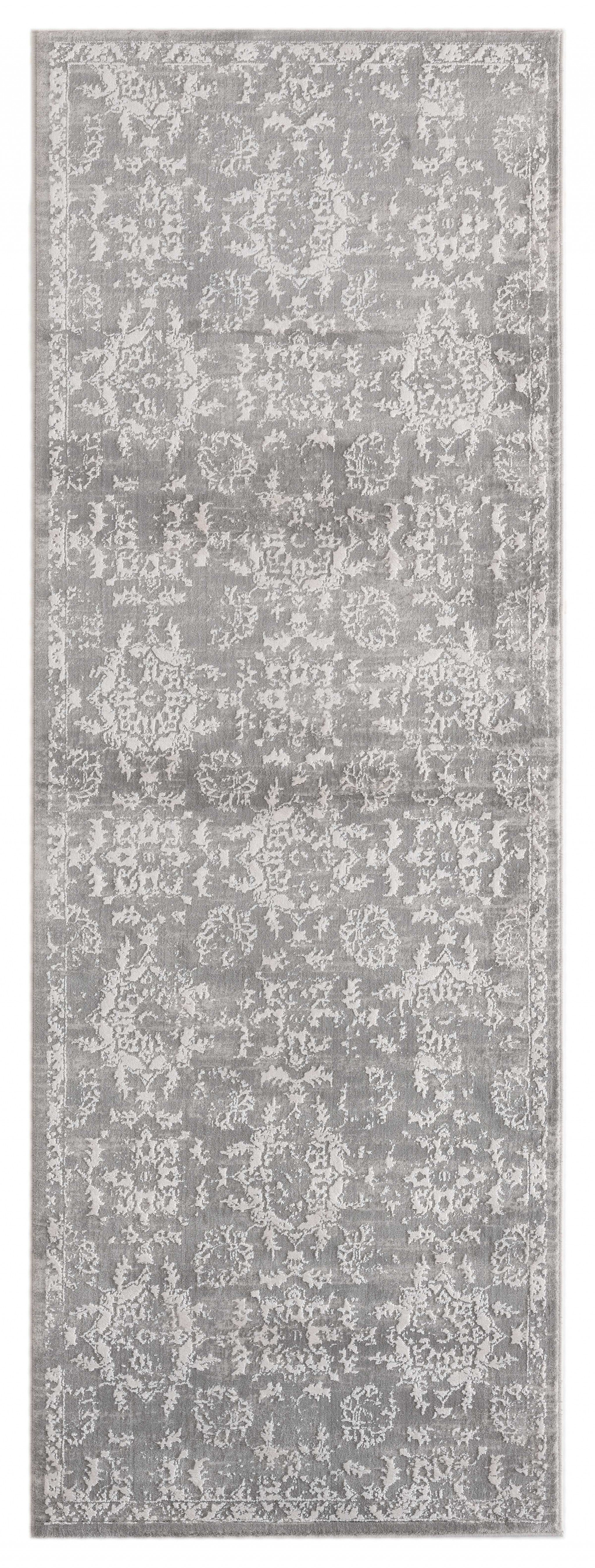 31" x 86" Grey Viscose / Polyester Runner Rug