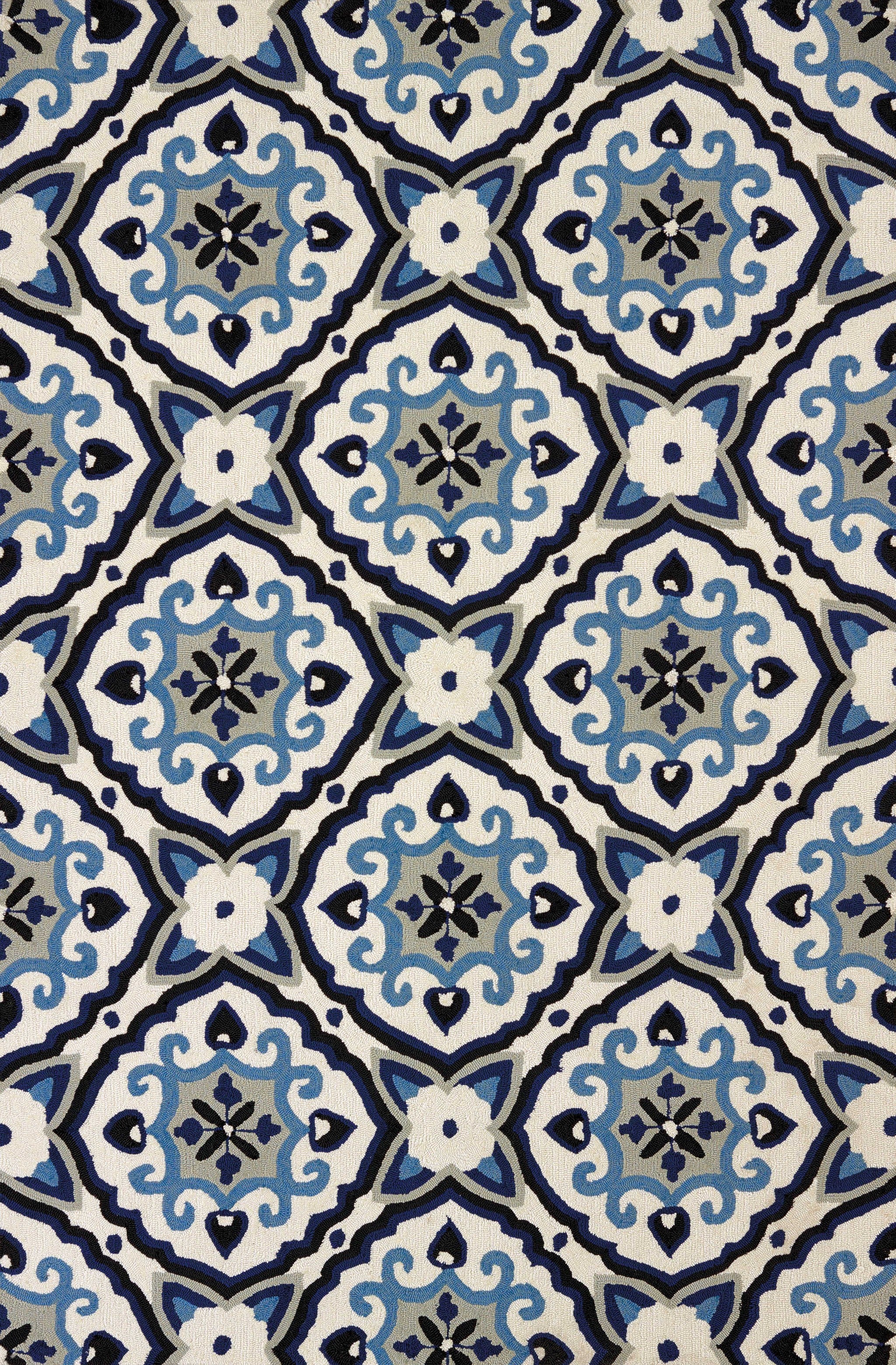 94" x 118" Navy Olefin Oversize Rug