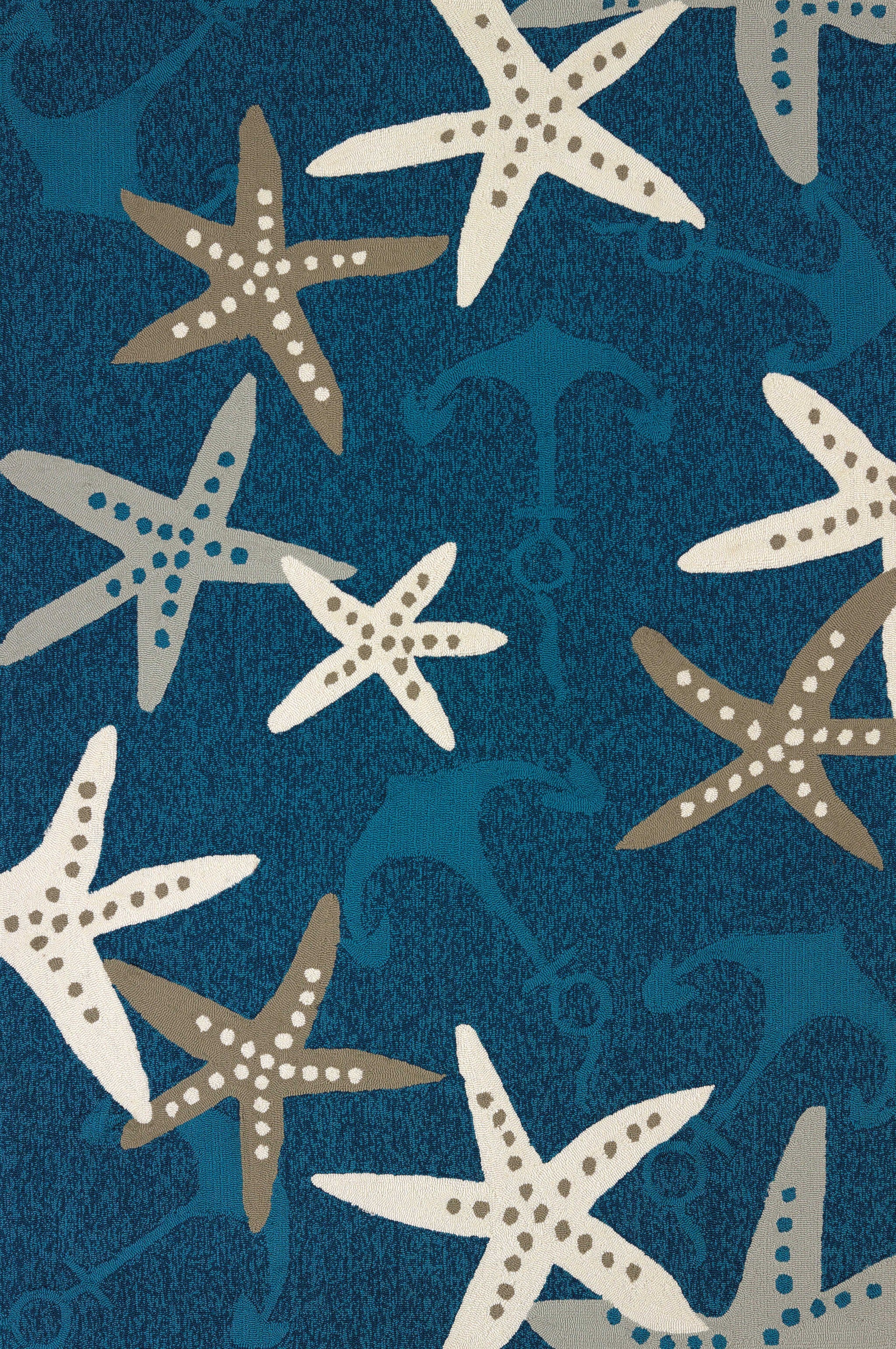 60" x 90" Cyan Olefin Area Rug