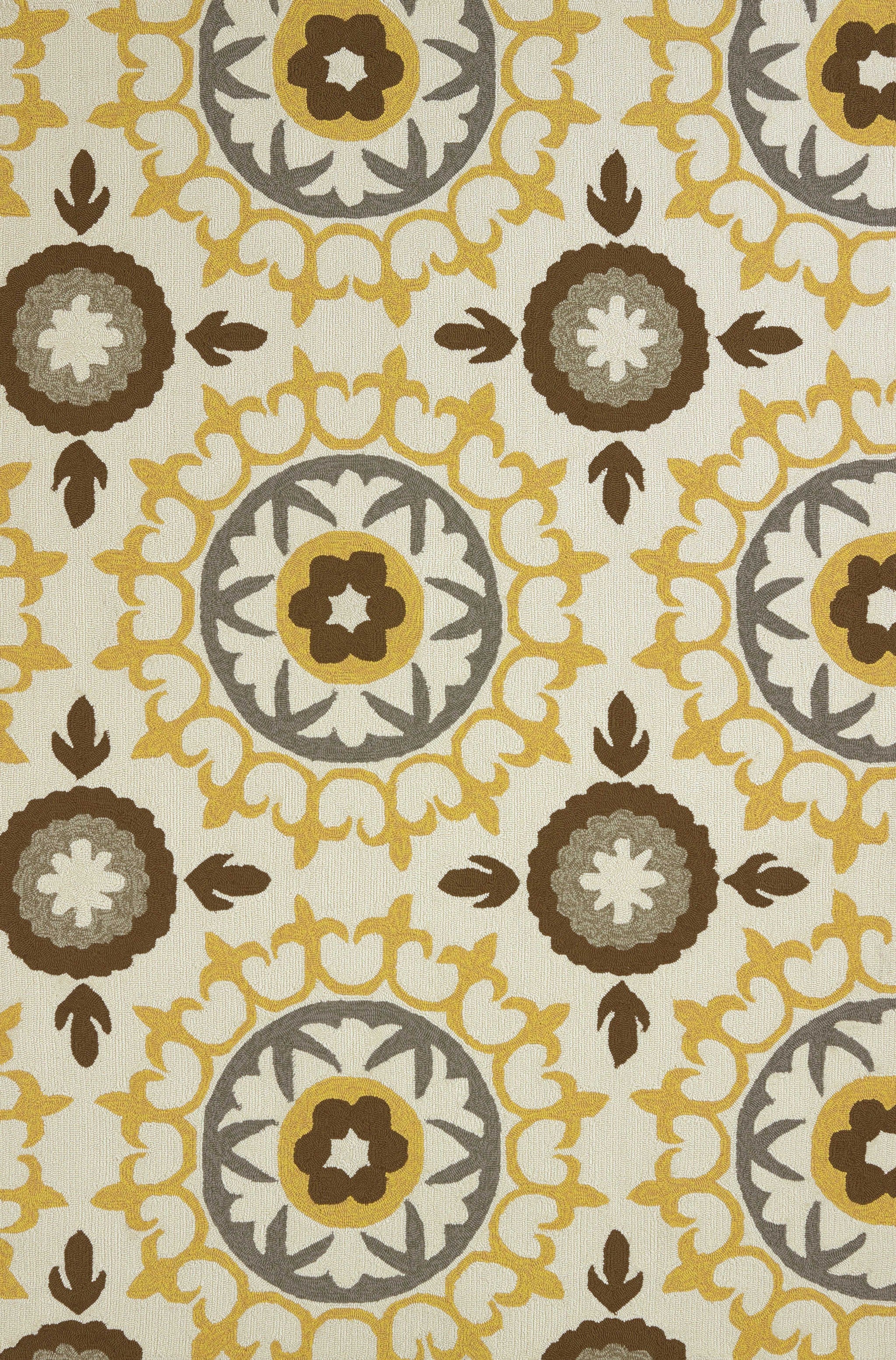 94" x 118" Yellow Olefin Oversize Rug