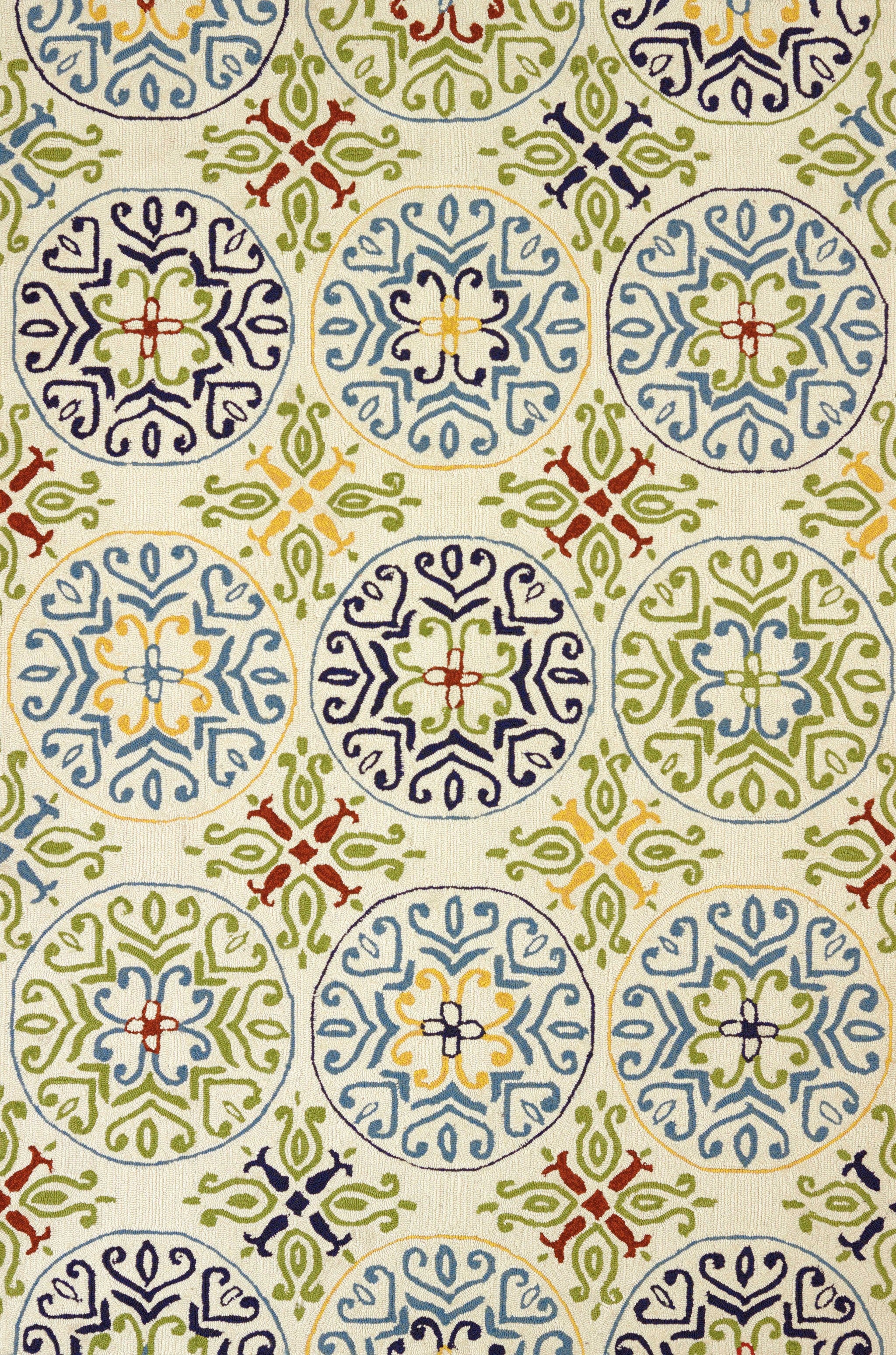 60" x 90" Multicolor Olefin Area Rug