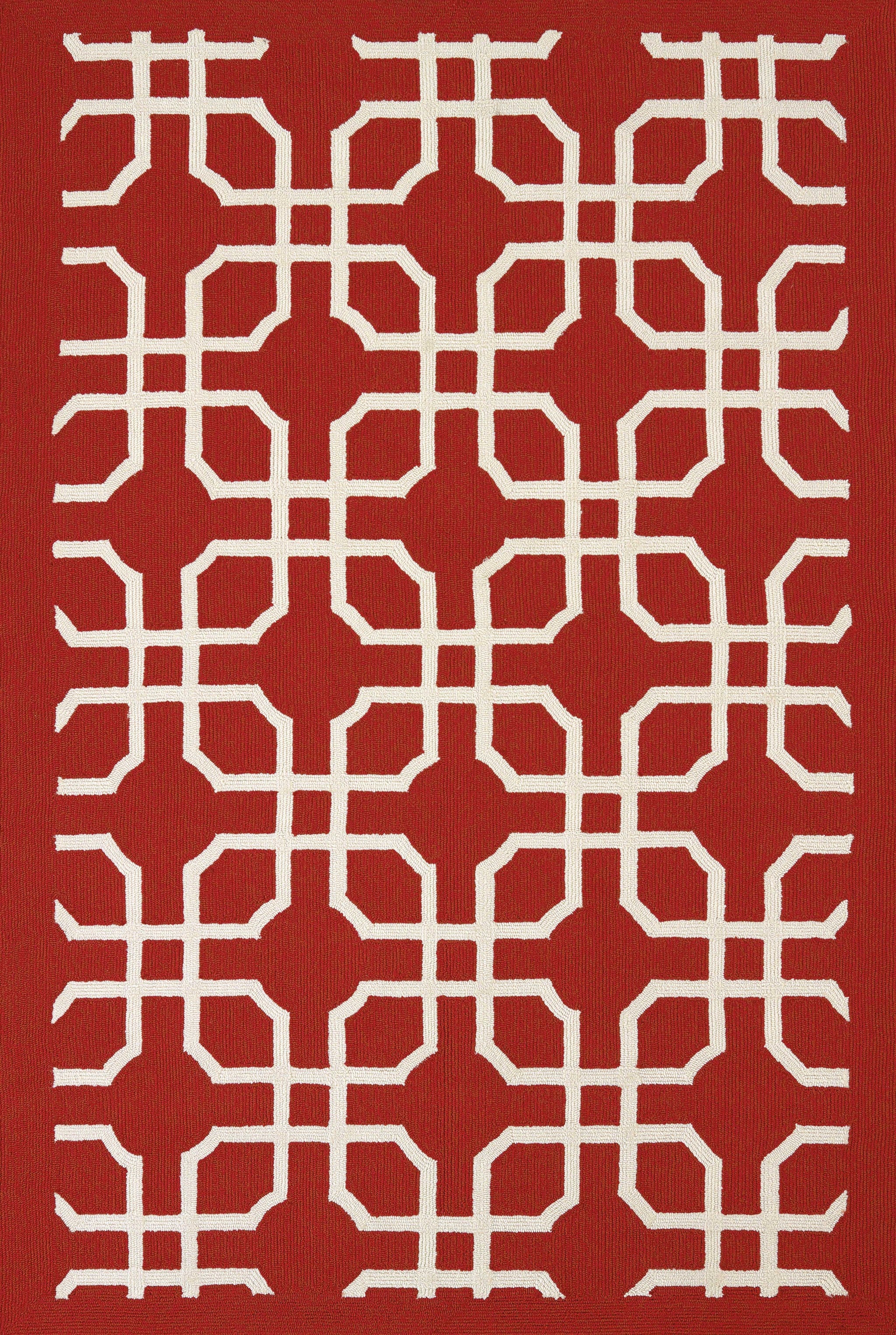 60" x 90" Red Olefin Area Rug