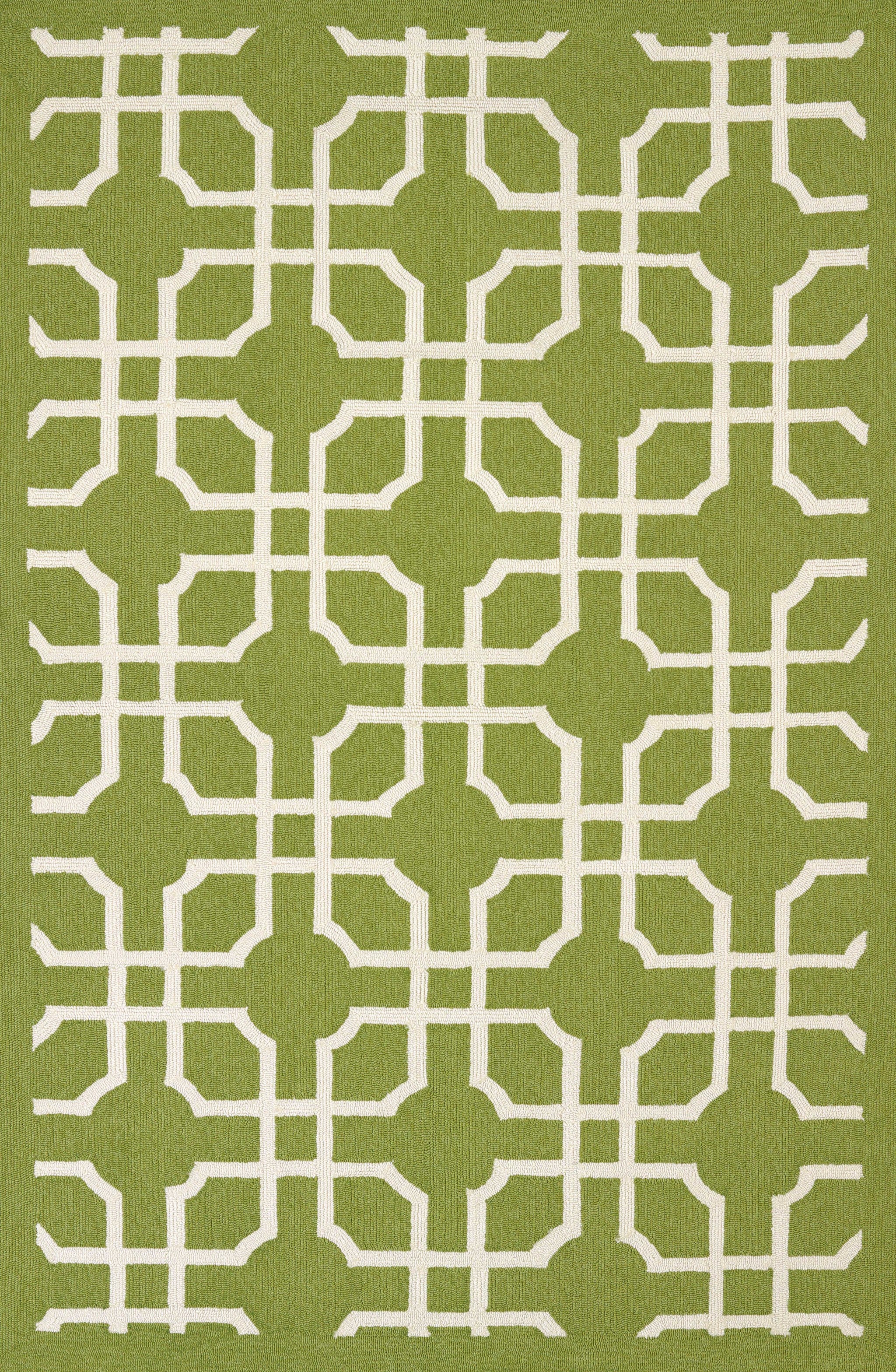 60" x 90" Apple Green Olefin Area Rug