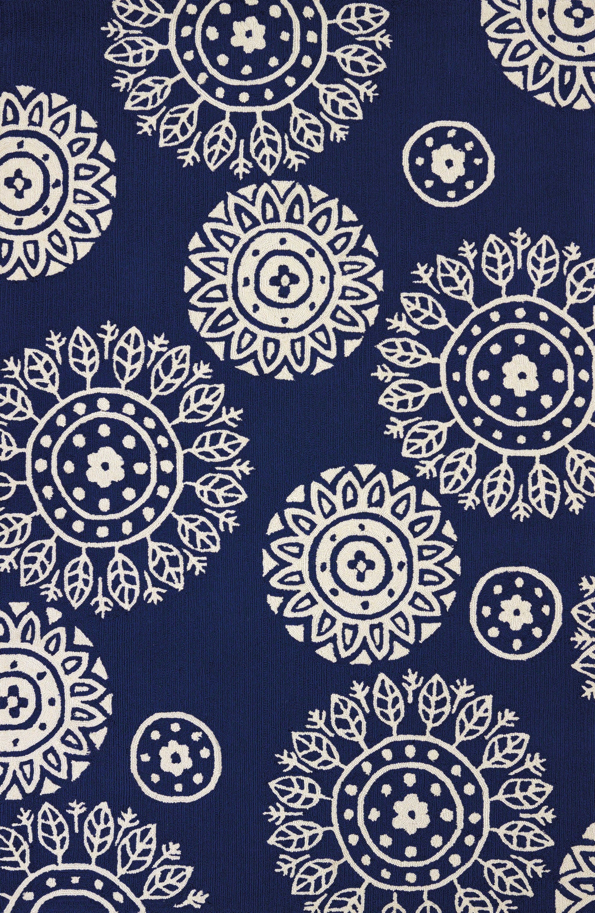 94" x 118" Navy Oversize Olefin Rug