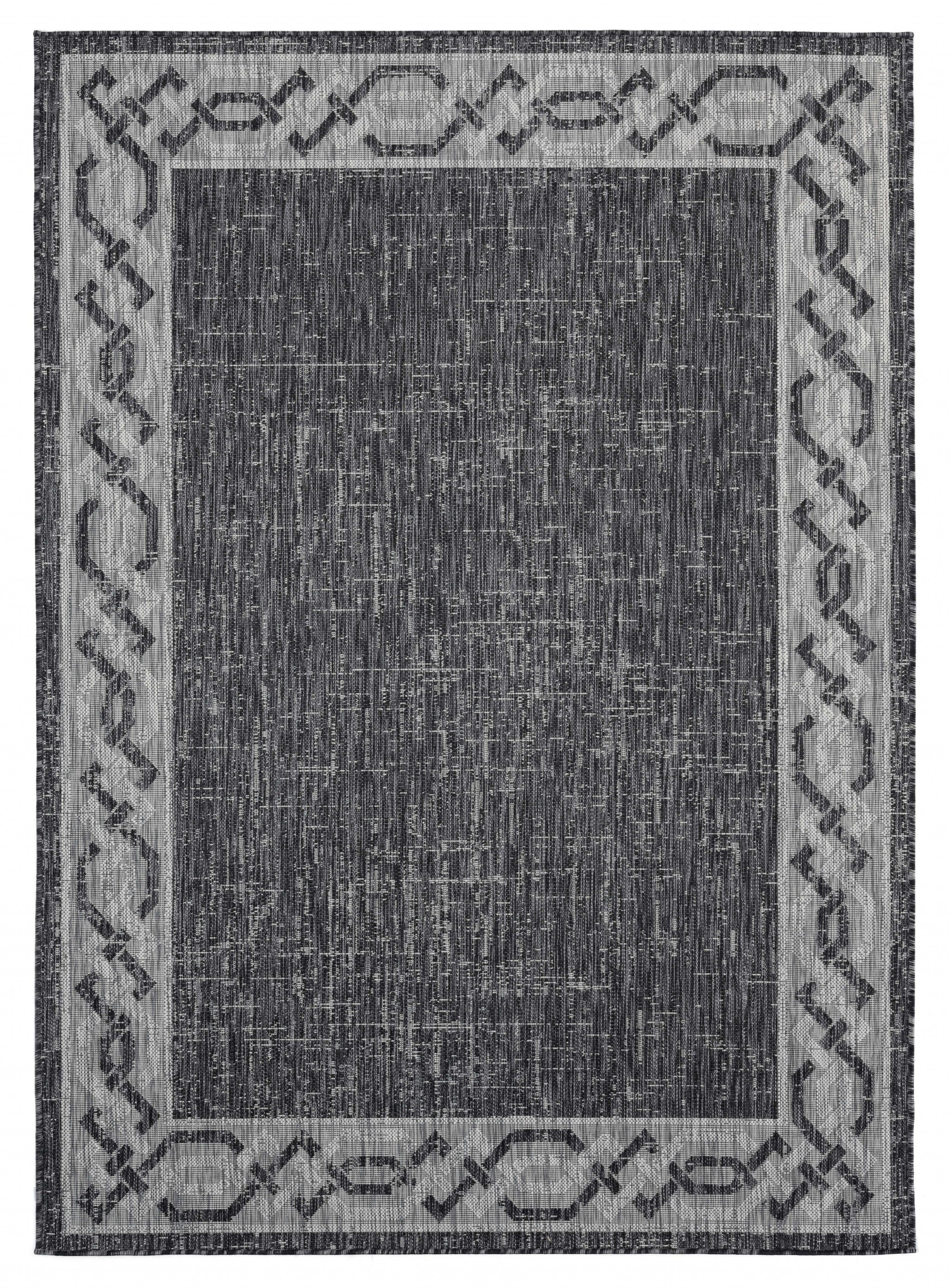 94" x 126" Black Polypropylene Oversize Rug