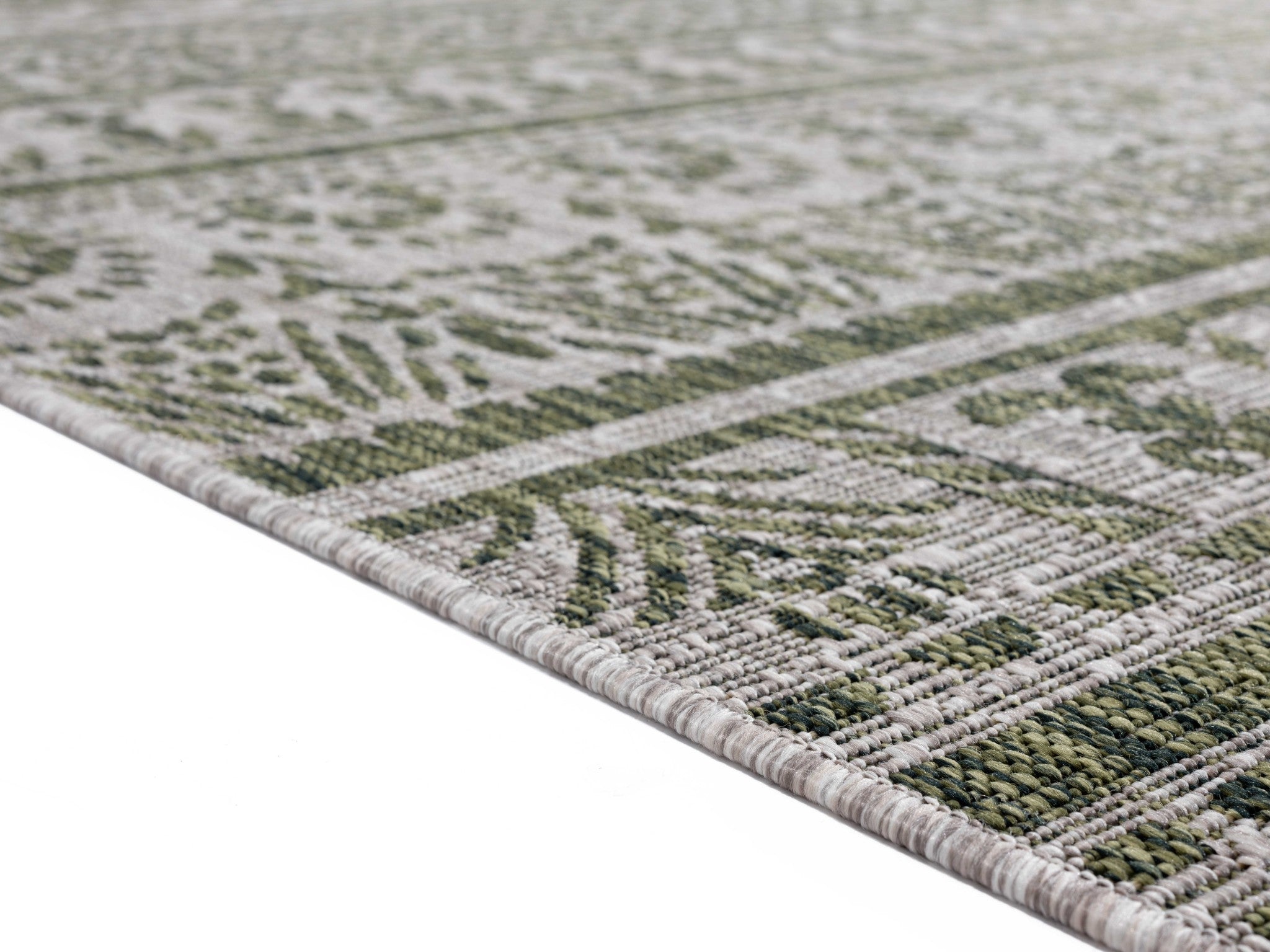 63" x 90" Green Polypropylene Area Rug