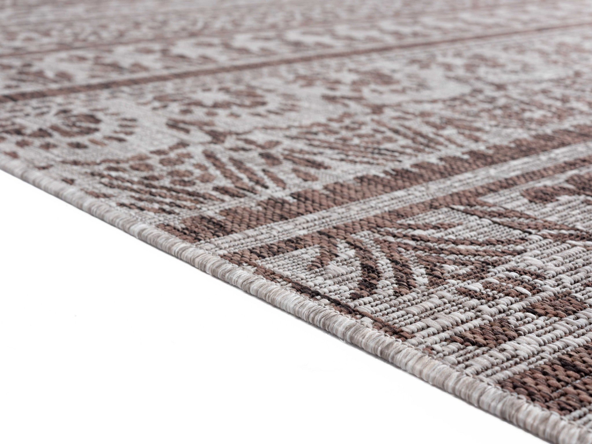 63" x 90" Brown Polypropylene Area Rug