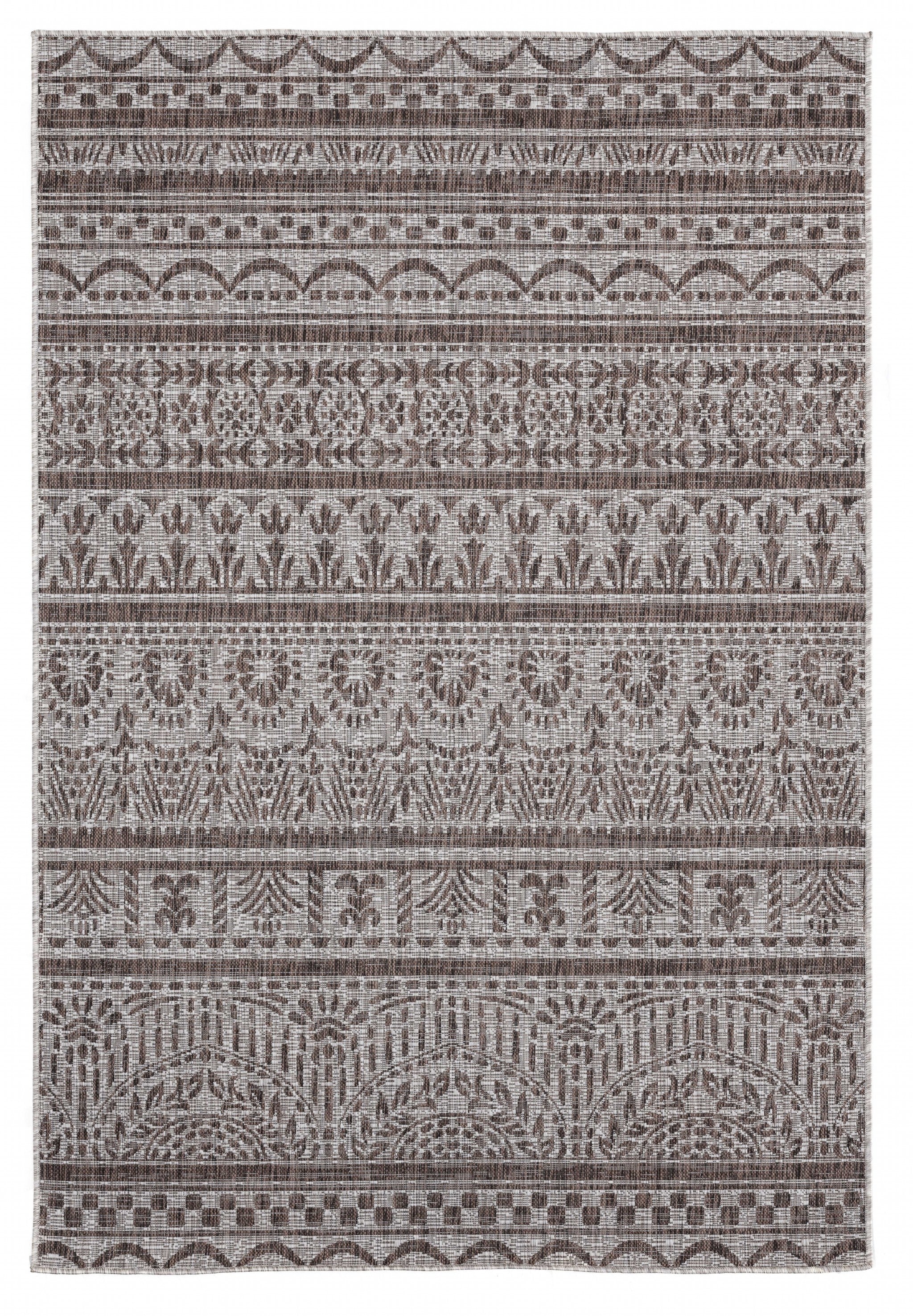 94" x 126" Brown Polypropylene Oversize Rug
