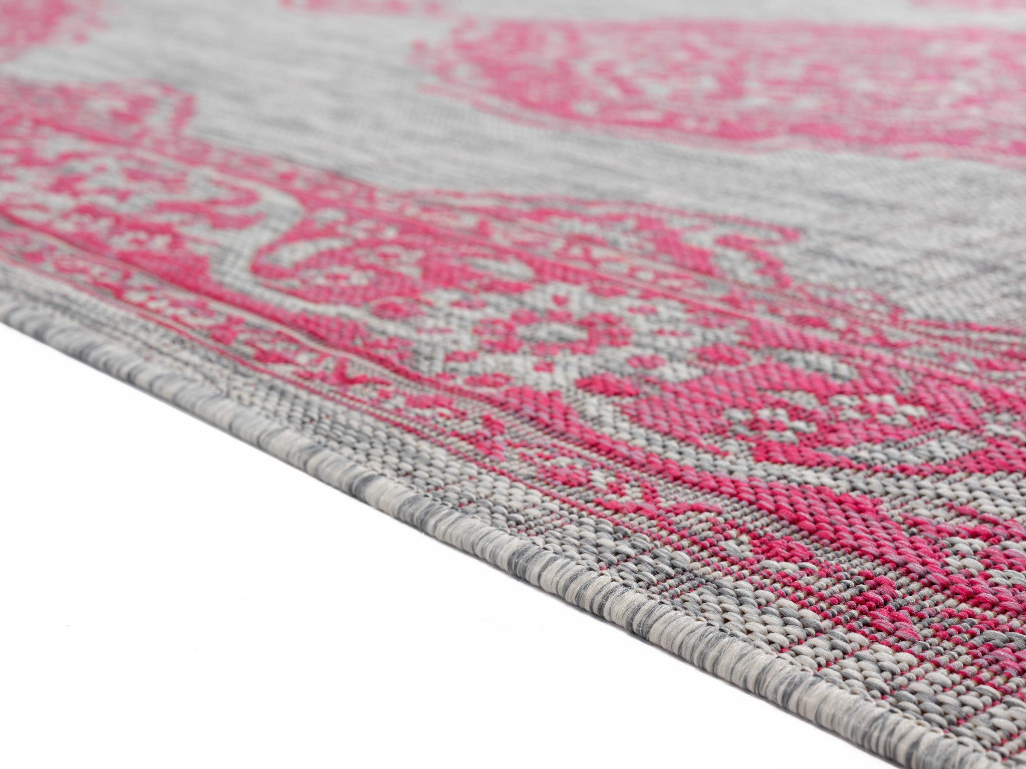63" x 90" Pink Polypropylene Area Rug