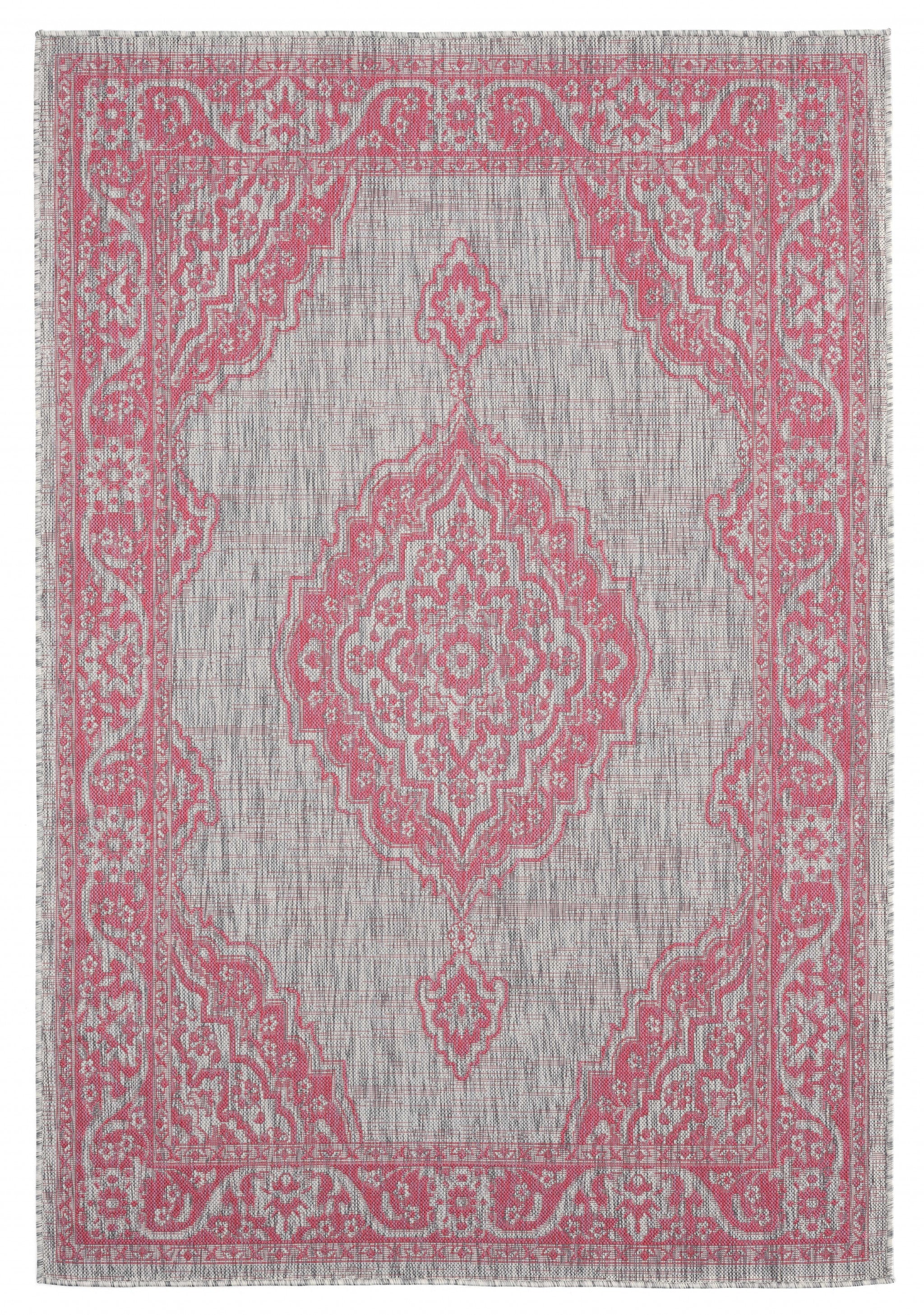 94" x 126" Pink Polypropylene Oversize Rug