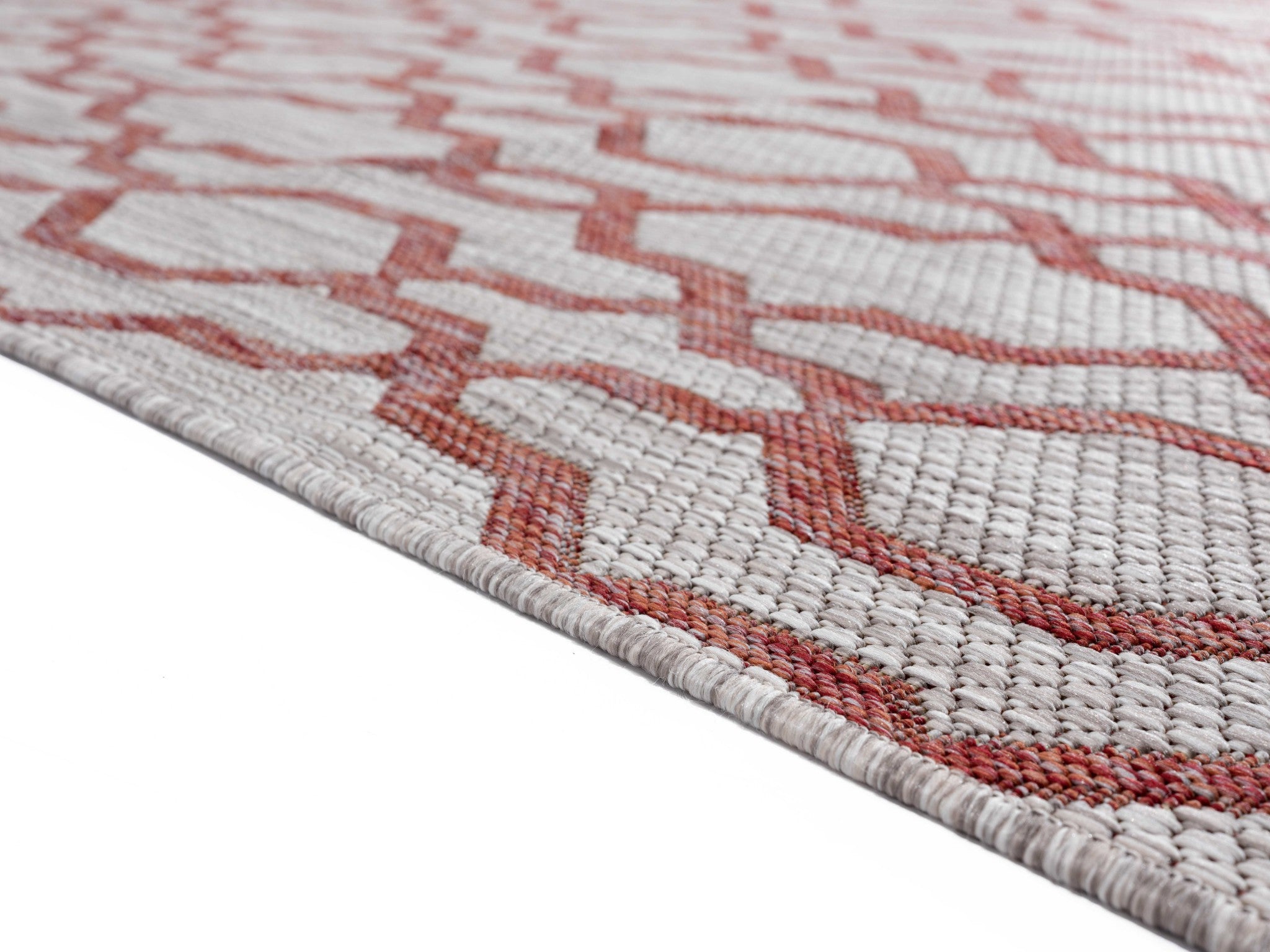 63" x 90" Terracotta Polypropylene Area Rug