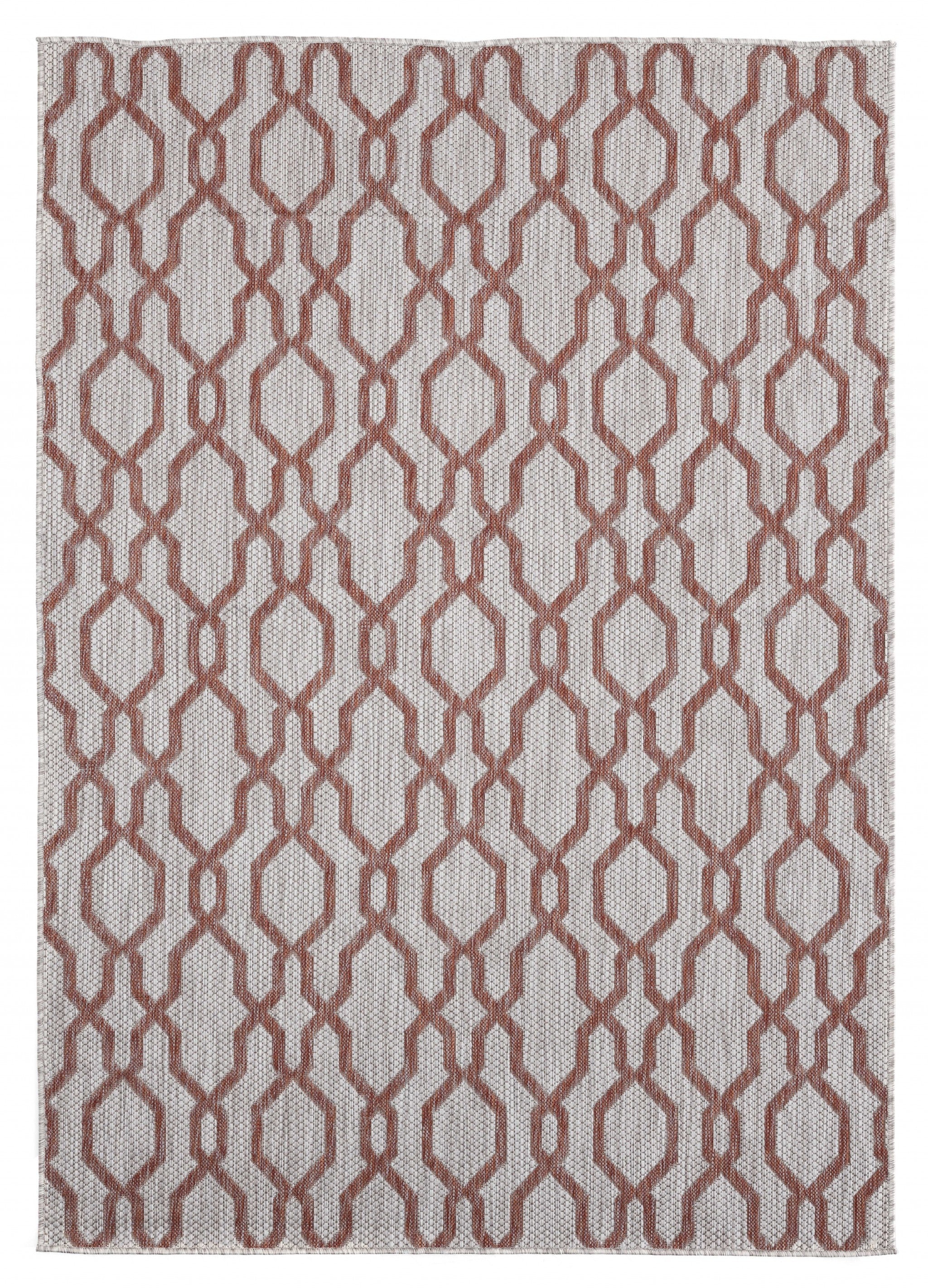 94" x 126" Terracotta Polypropylene Oversize Rug