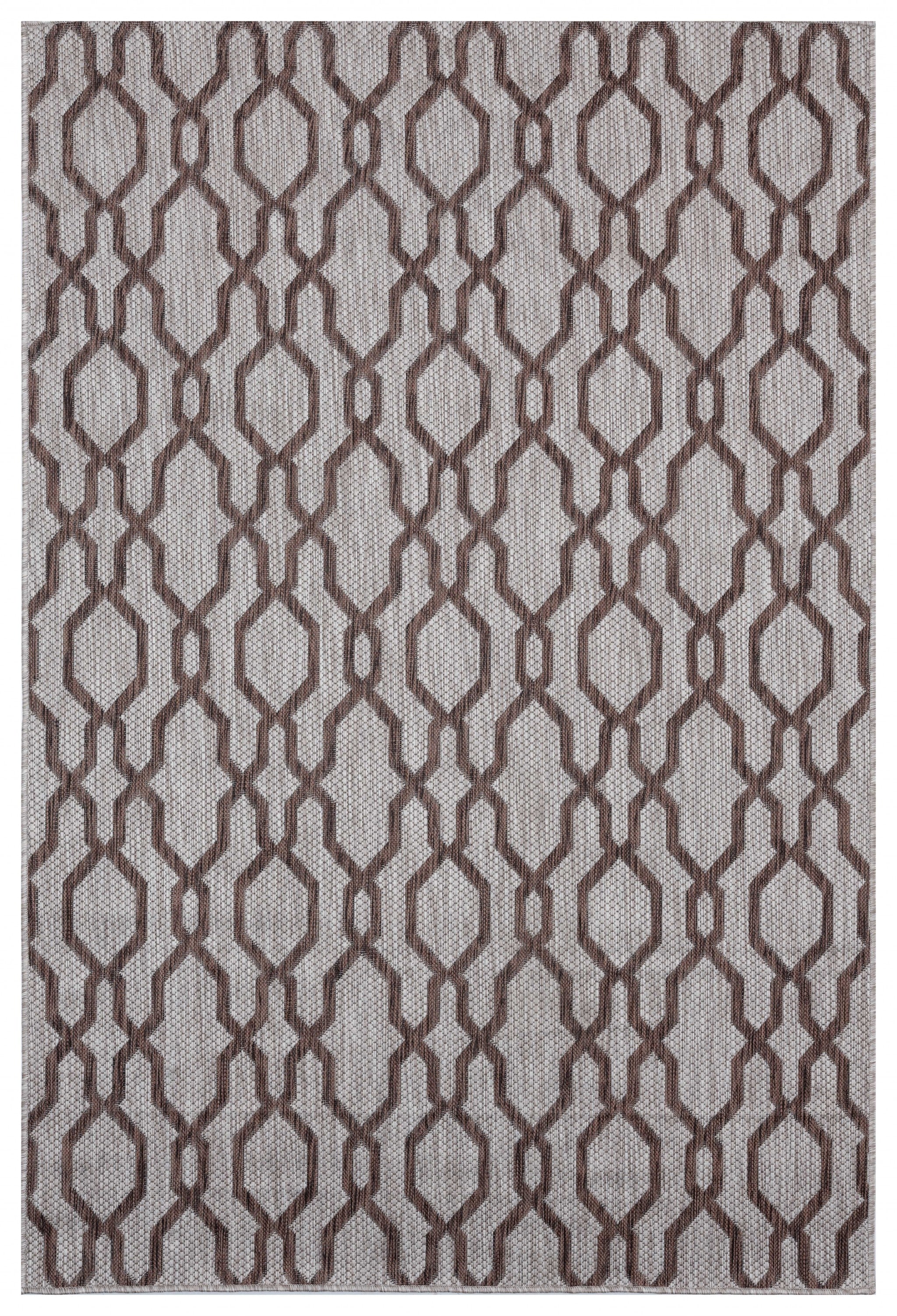 94" x 126" Brown Polypropylene Oversize Rug