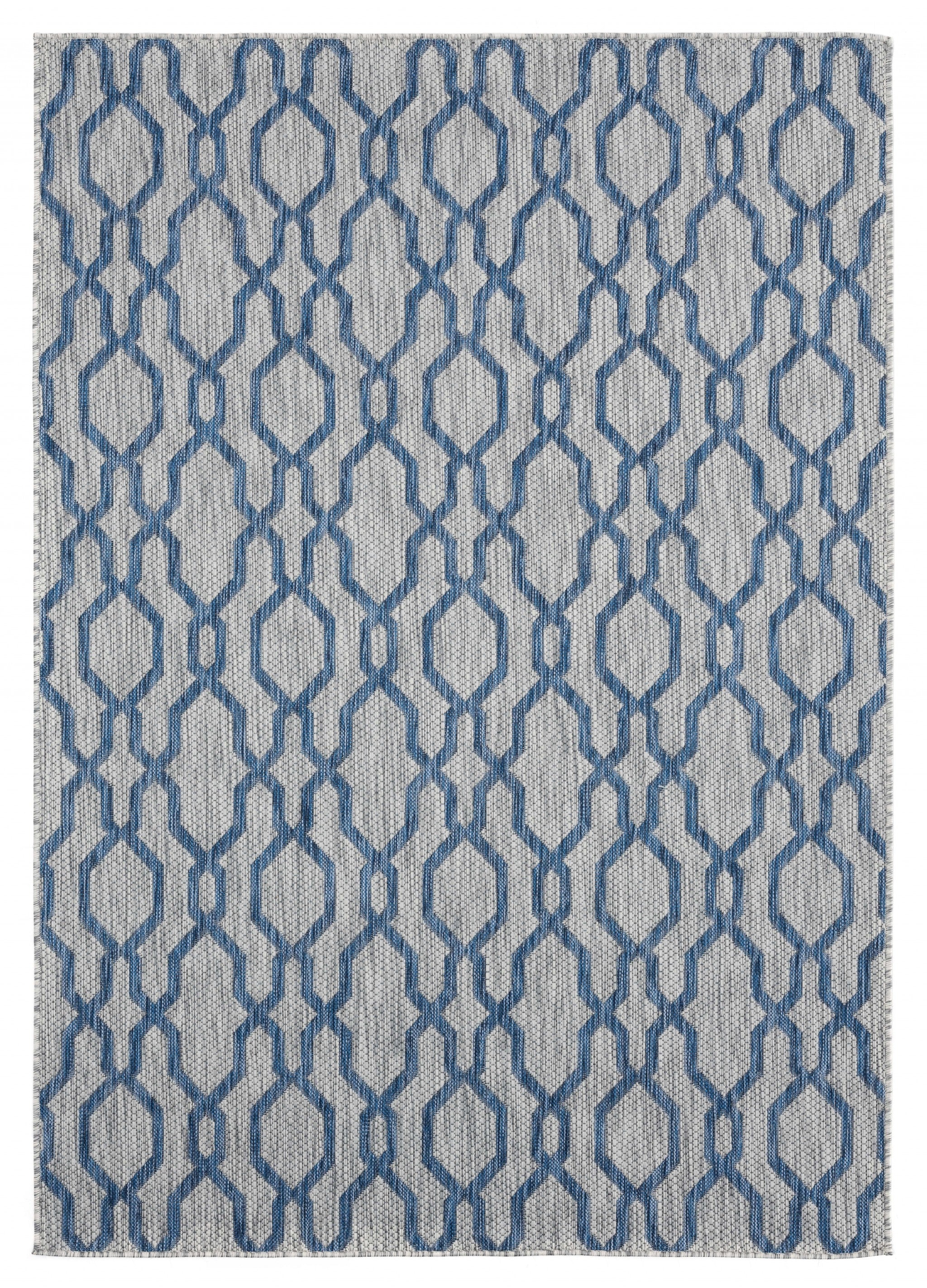 94" x 126" Blue Polypropylene Oversize Rug