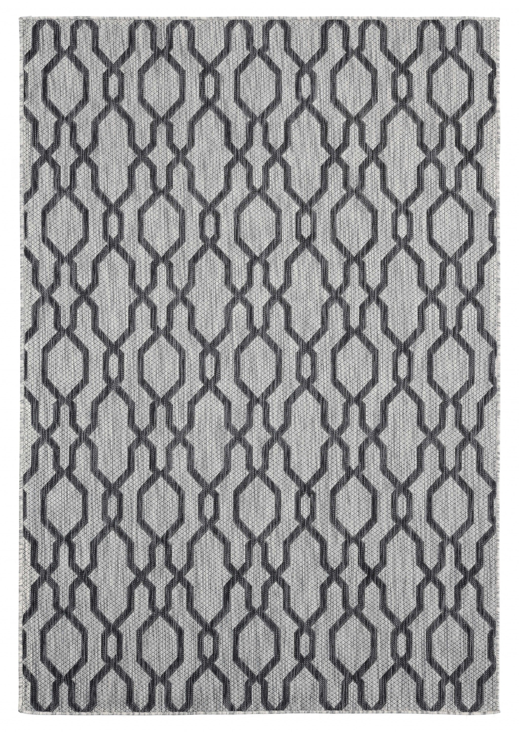 63" x 90" Black Polypropylene Area Rug