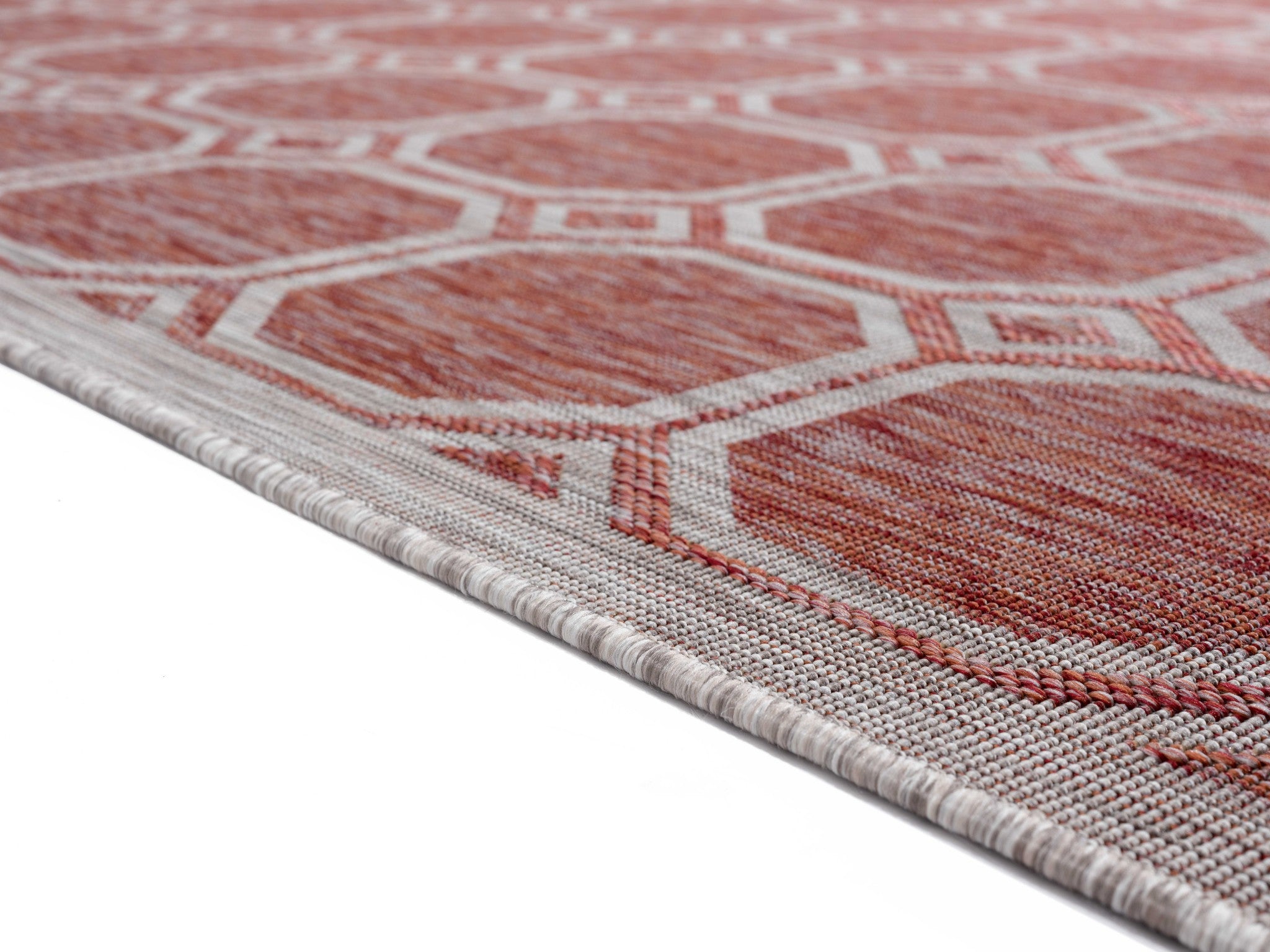 63" x 90" Terracotta Polypropylene Area Rug