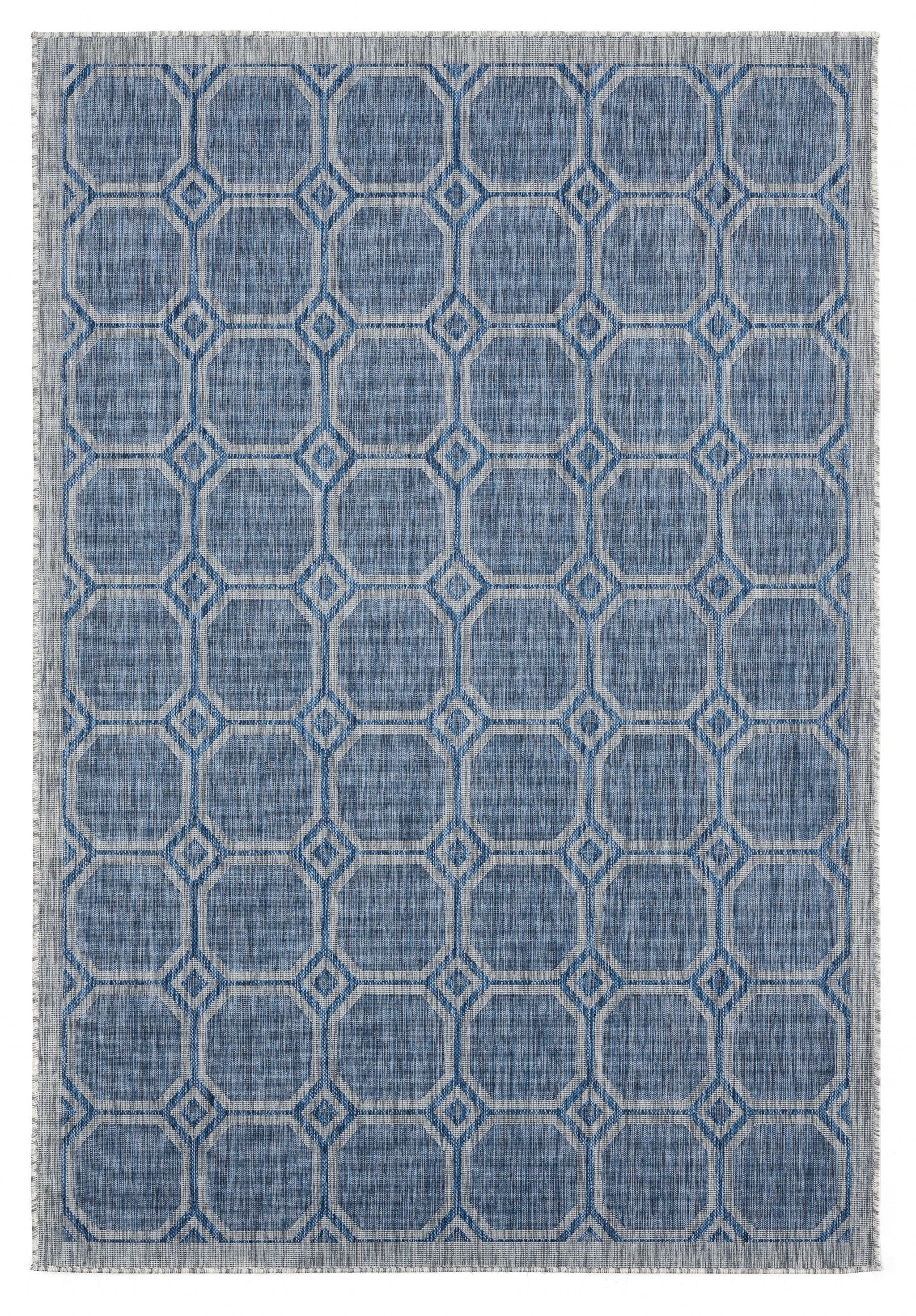 94" x 126" Blue Polypropylene Oversize Rug