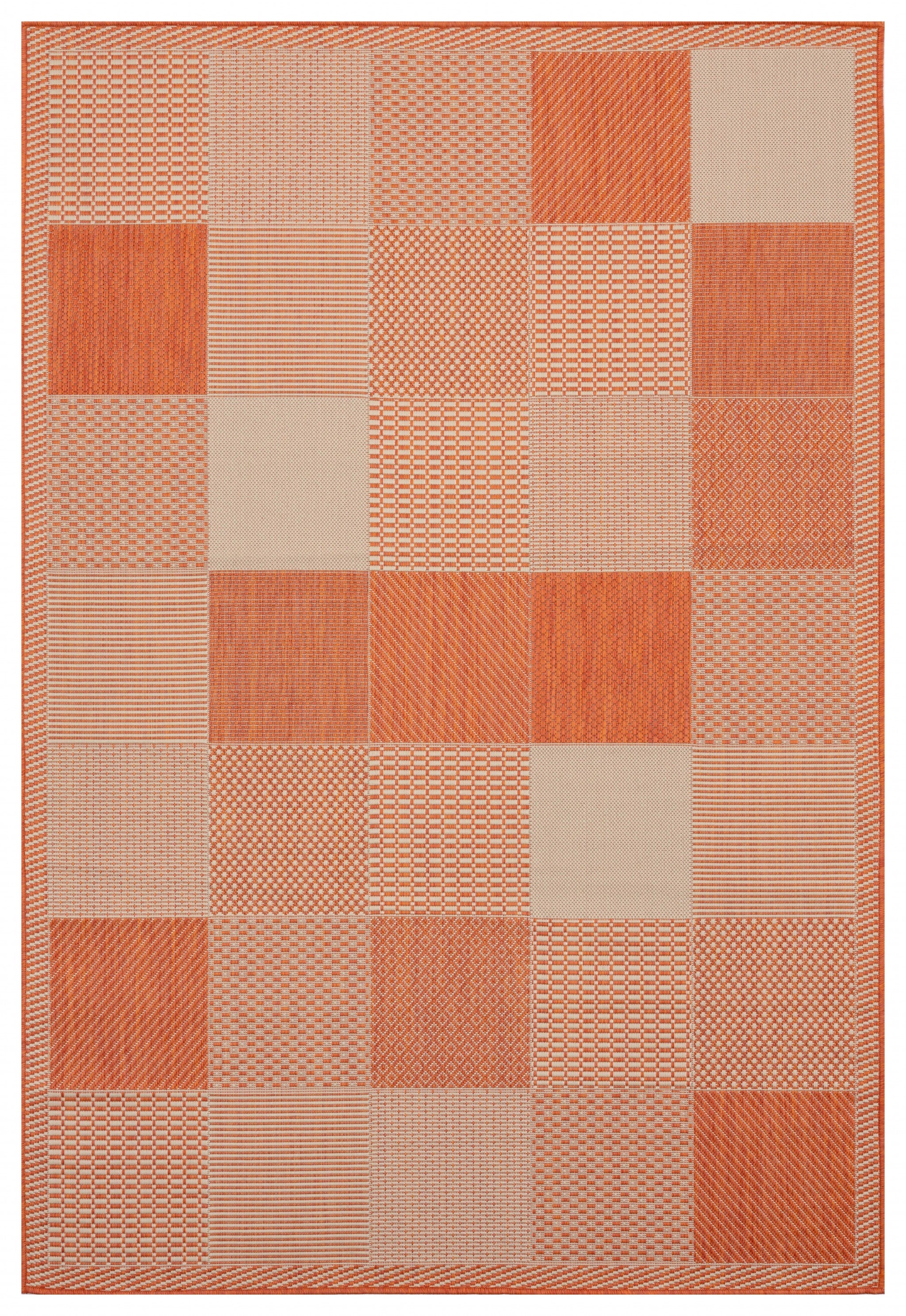 63" x 90" Terracotta Polypropylene Area Rug