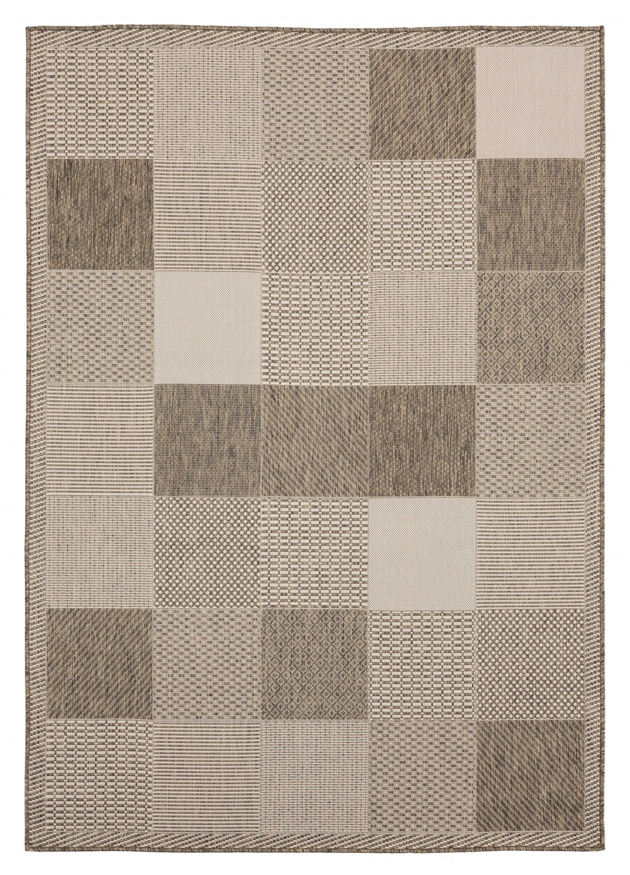 63" x 90" Brown Polypropylene Area Rug