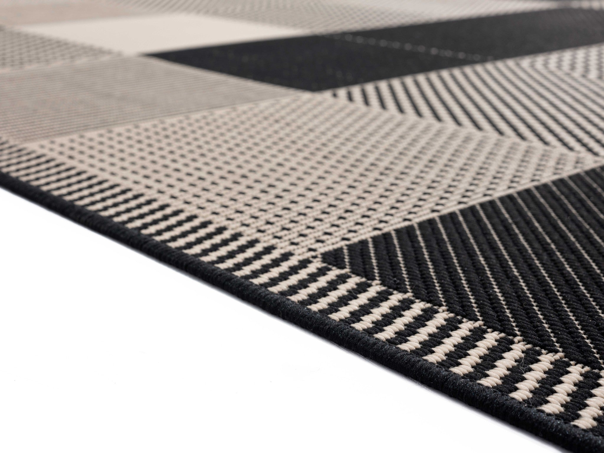 63" x 90" Black Polypropylene Area Rug