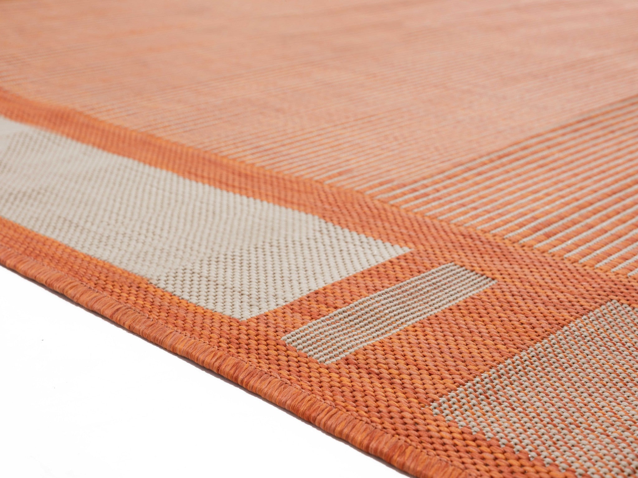 63" x 90" Terracotta Polypropylene Area Rug
