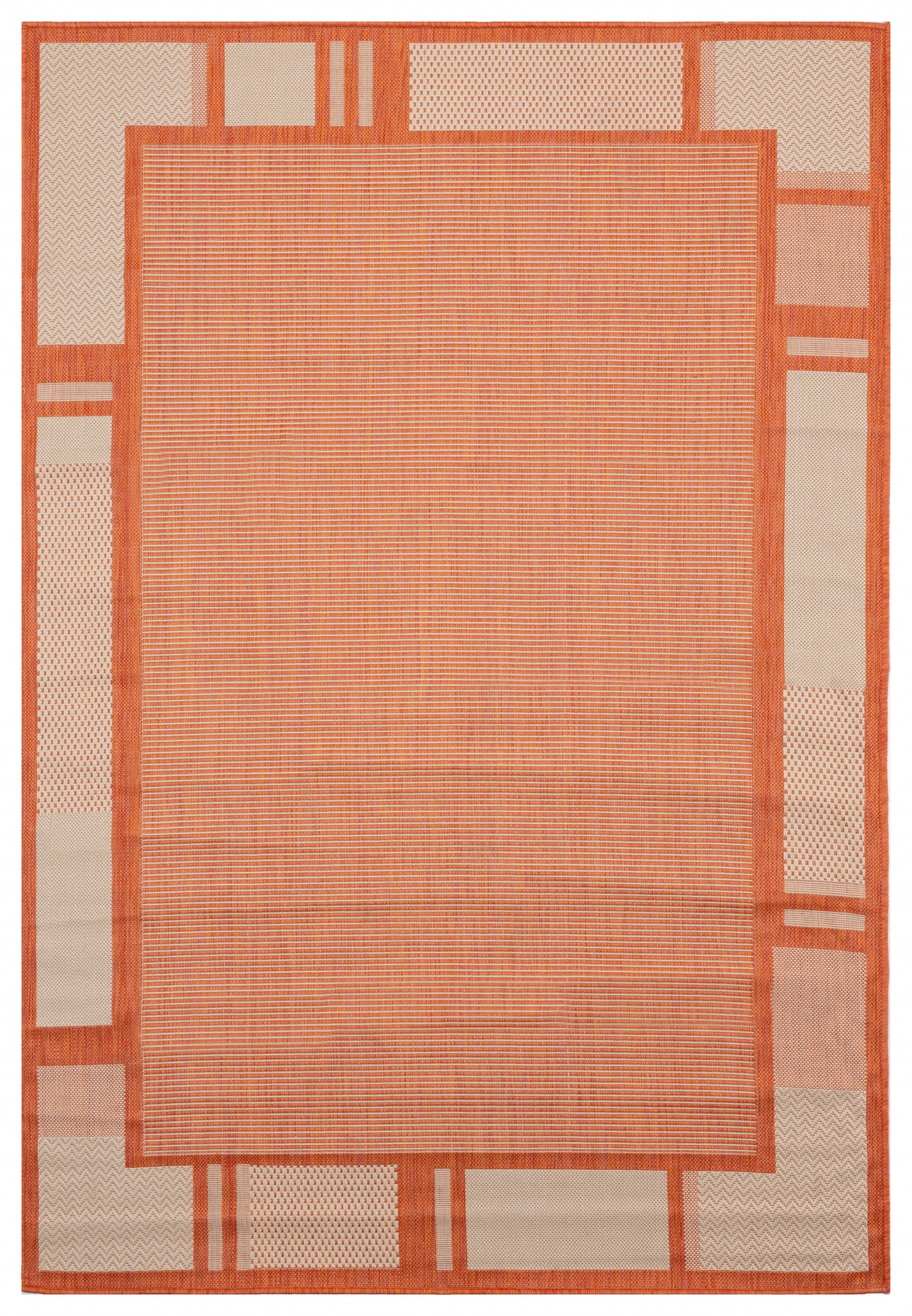 94" x 126" Terracotta Polypropylene Oversize Rug