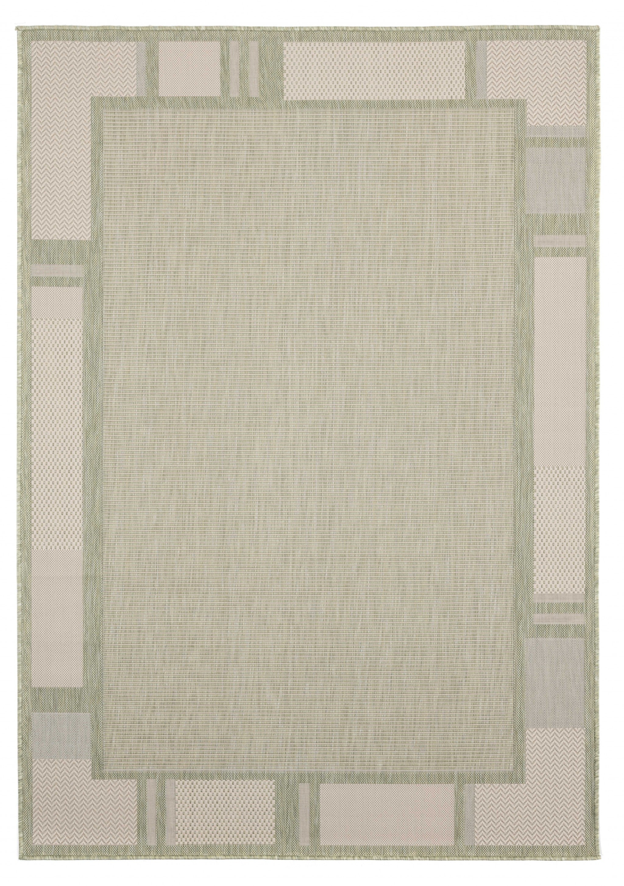 63" x 90" Green Polypropylene Area Rug