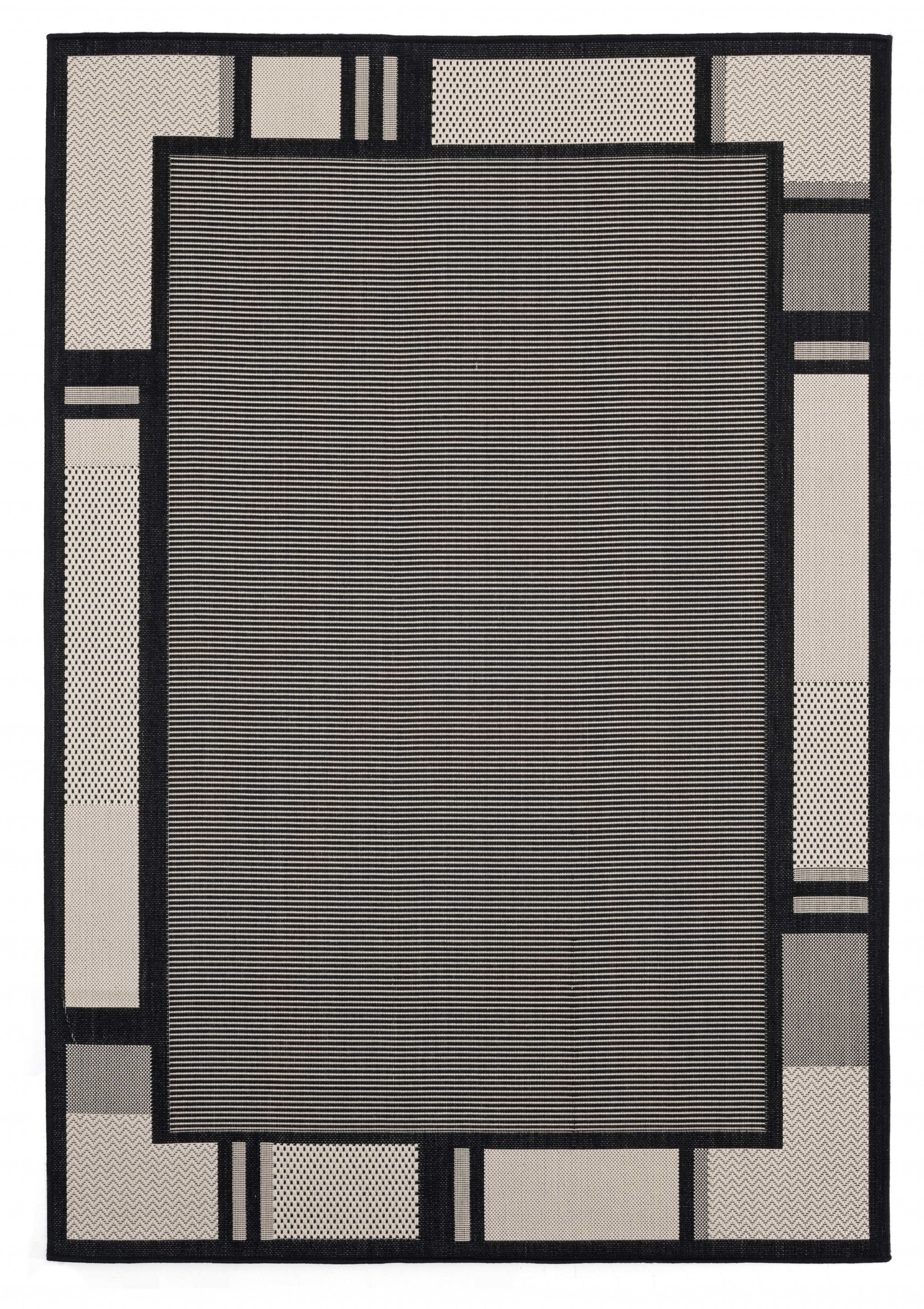 63" x 90" Black Polypropylene Area Rug