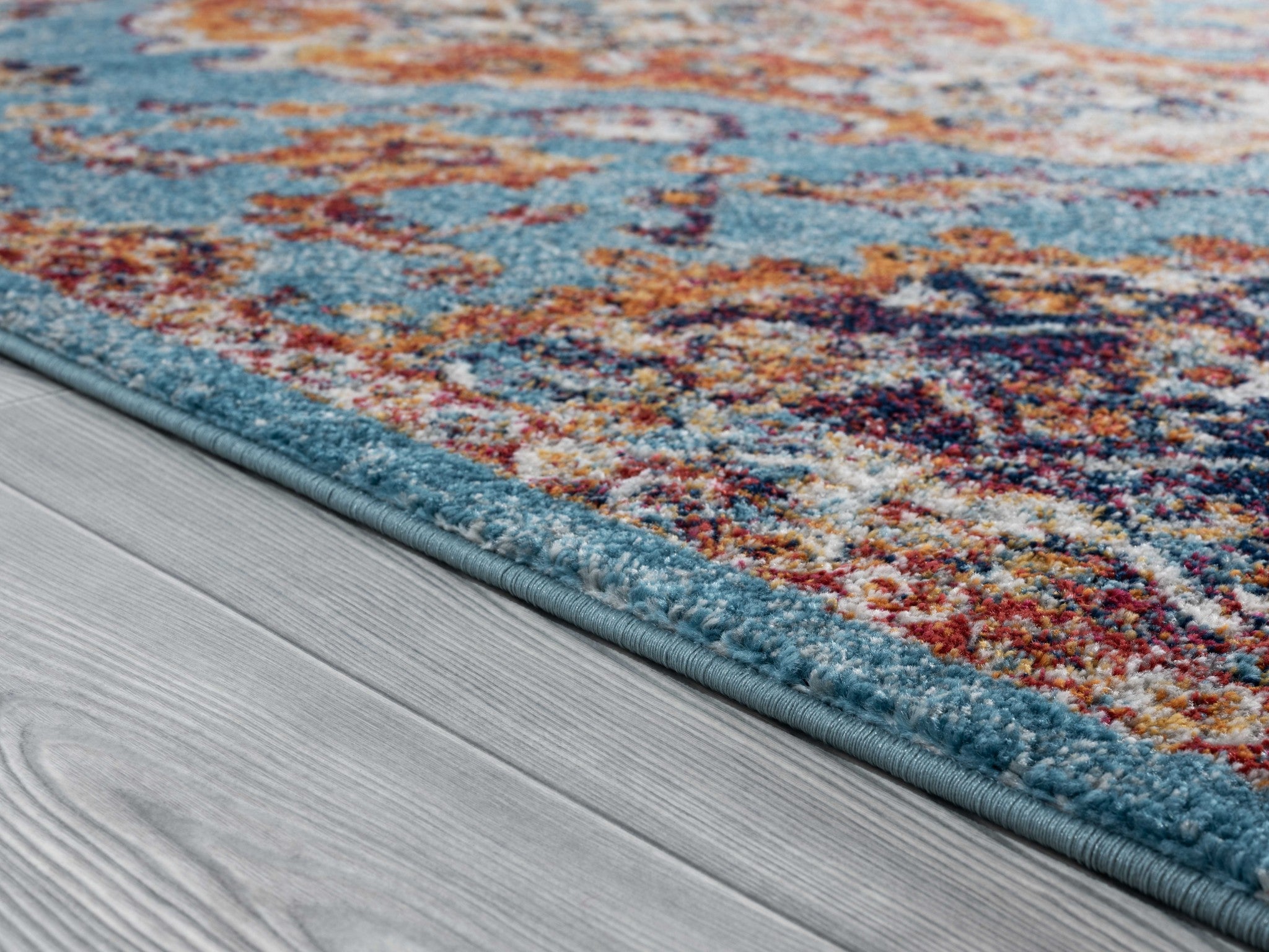 94" x 126" Turquoise Olefin Oversize Rug