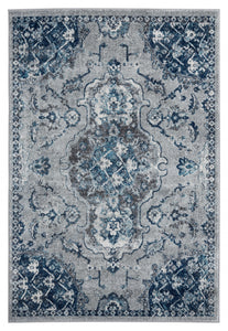 22" x 36" Grey Olefin Accent Rug
