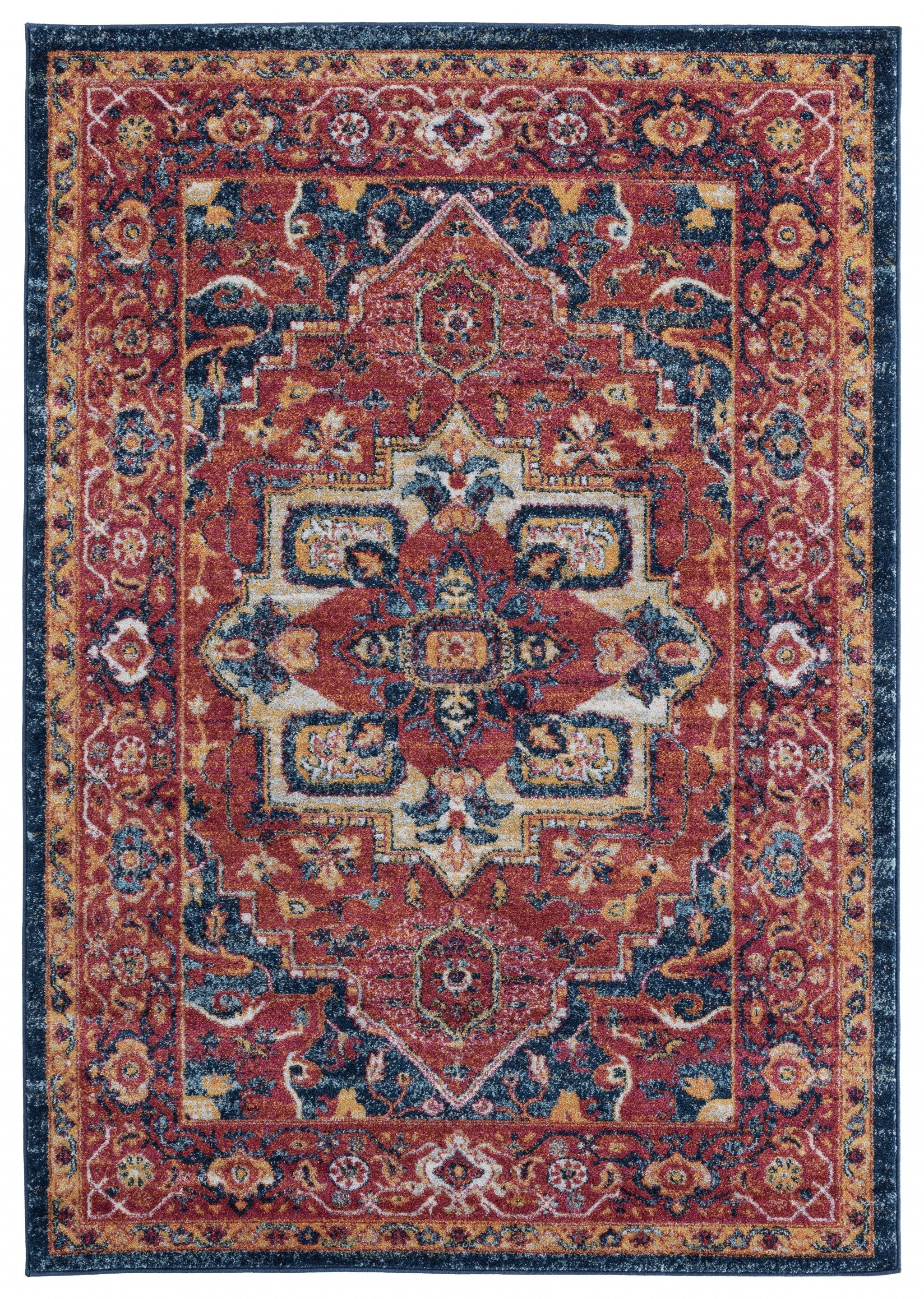 63" x 86" Brick Olefin Area Rug