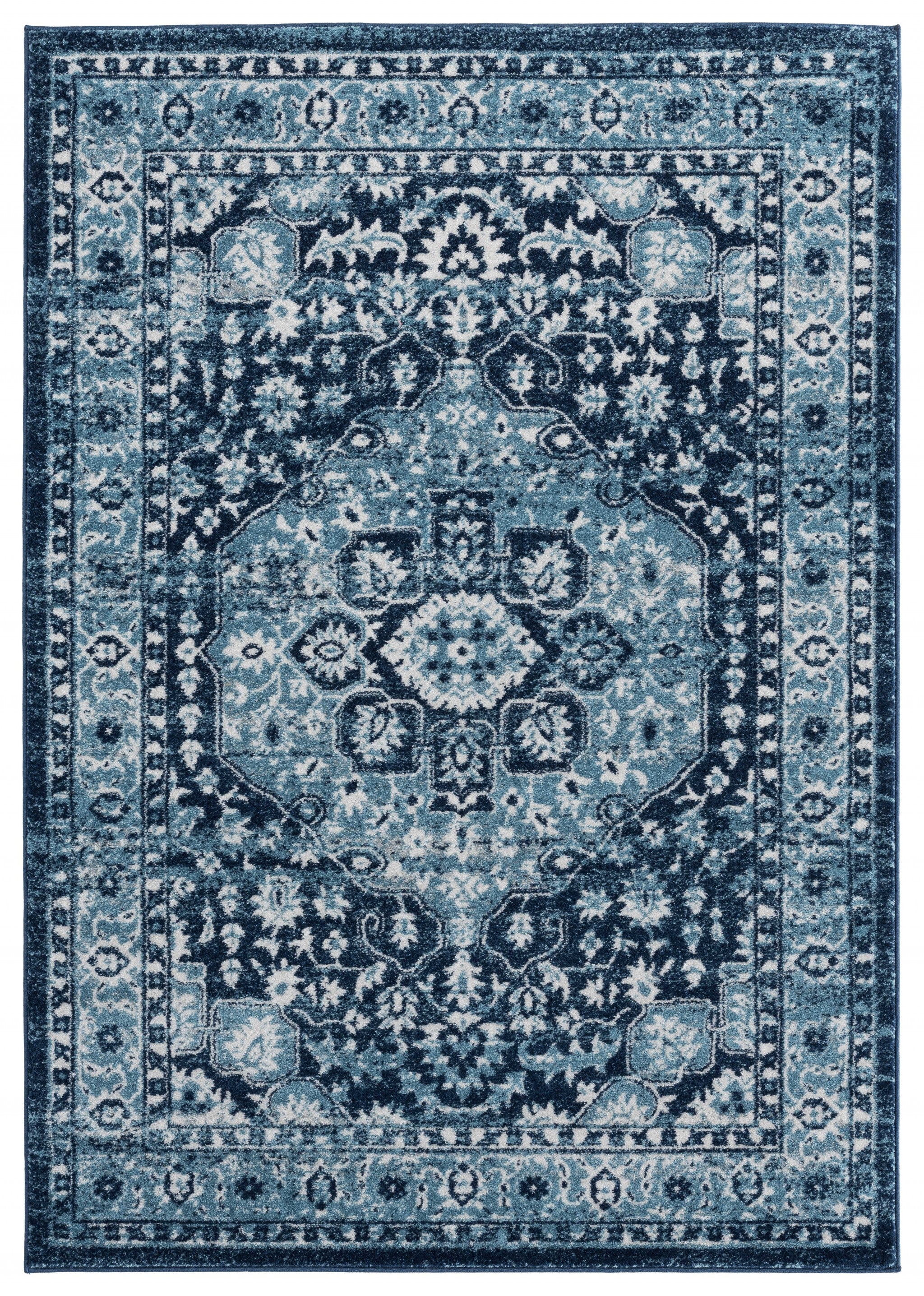 63" x 86" Navy Olefin Area Rug