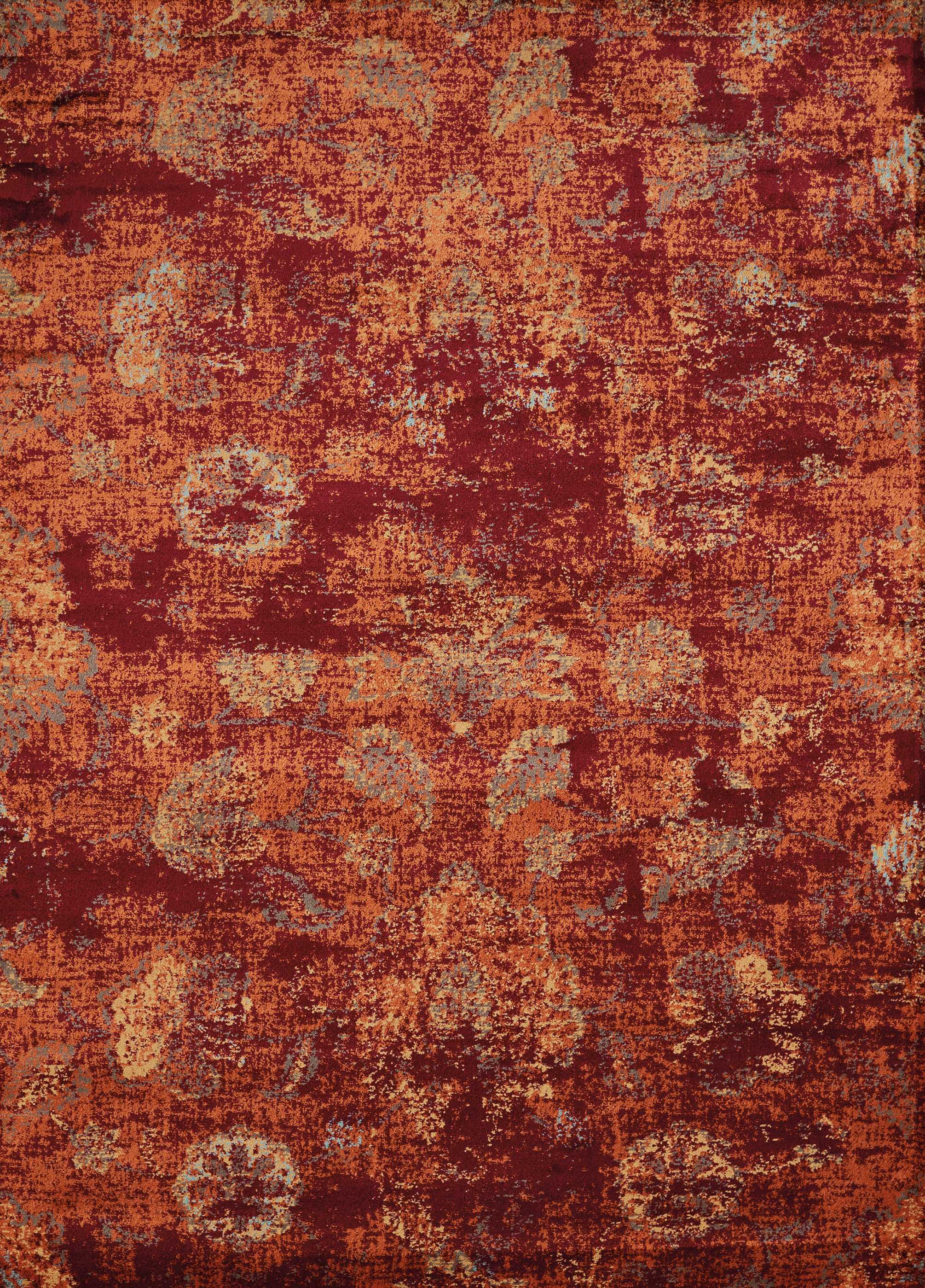 63" x 86" Crimson Olefin Area Rug