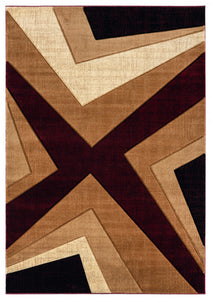 63" x 90" Burgundy Olefin / Polypropylene Area Rug