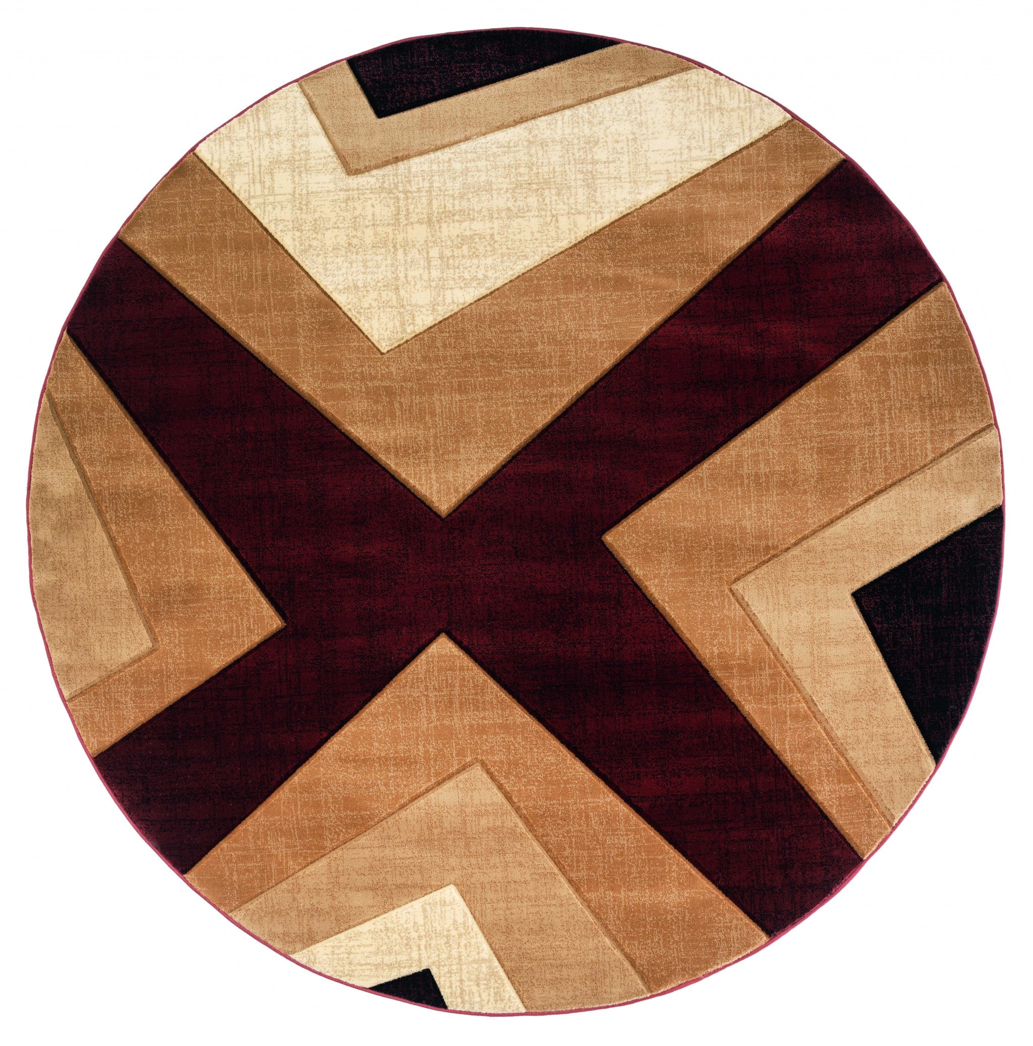 94" x 94" Burgundy Olefin / Polypropylene Round Rug