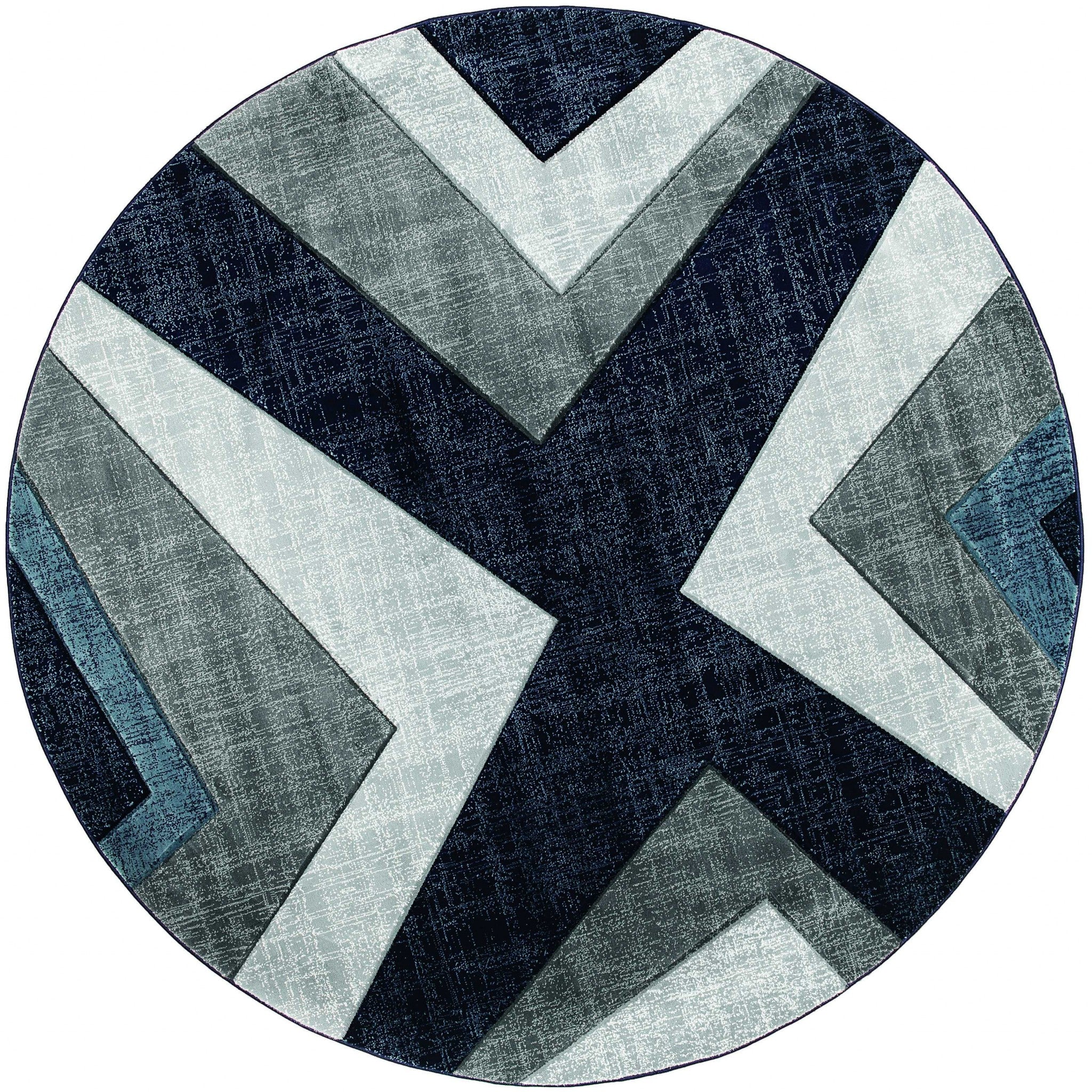 94" x 94" Navy Olefin / Polypropylene Round Rug
