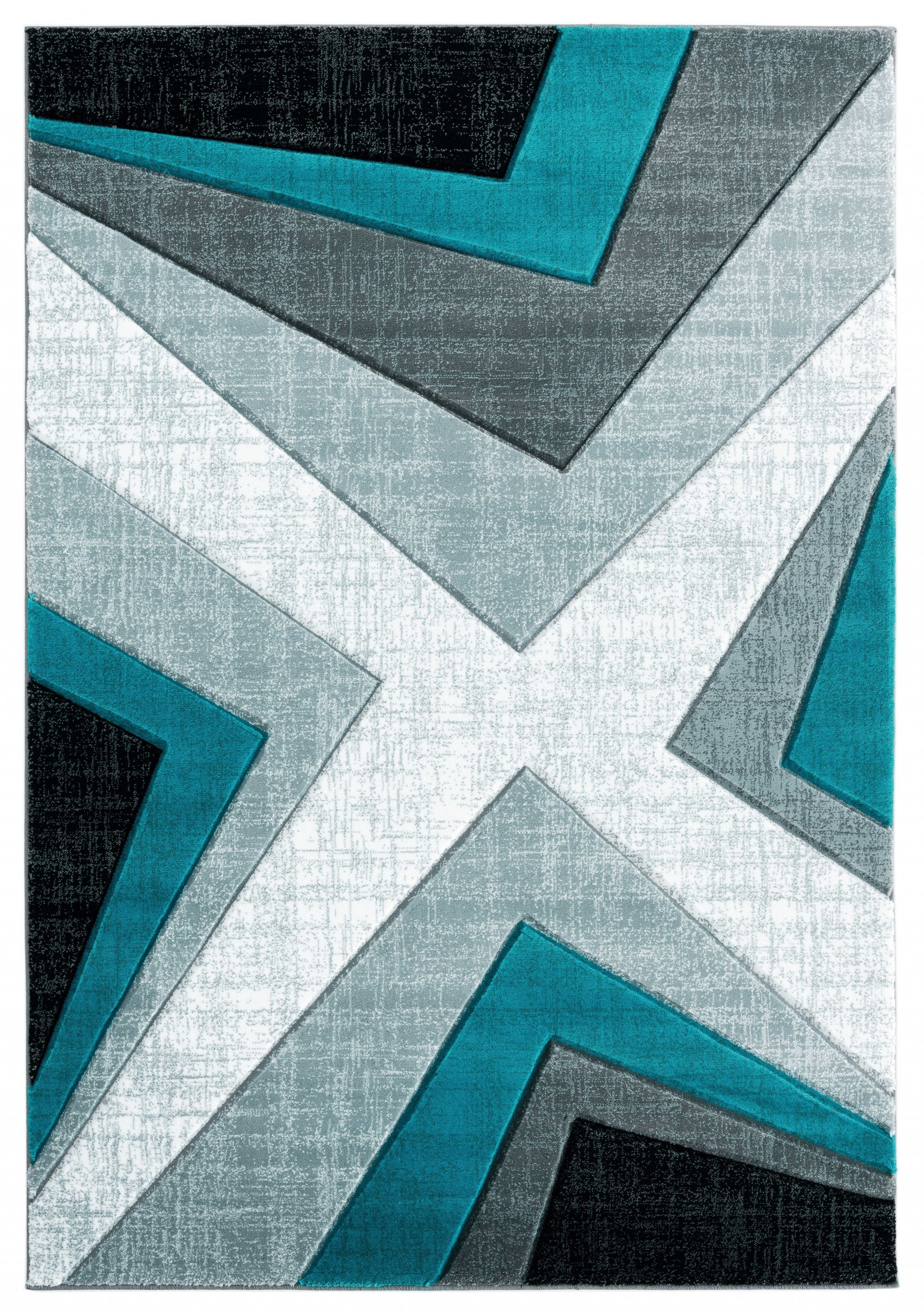 31" x 88" Turquoise Olefin / Polypropylene Runner Rug