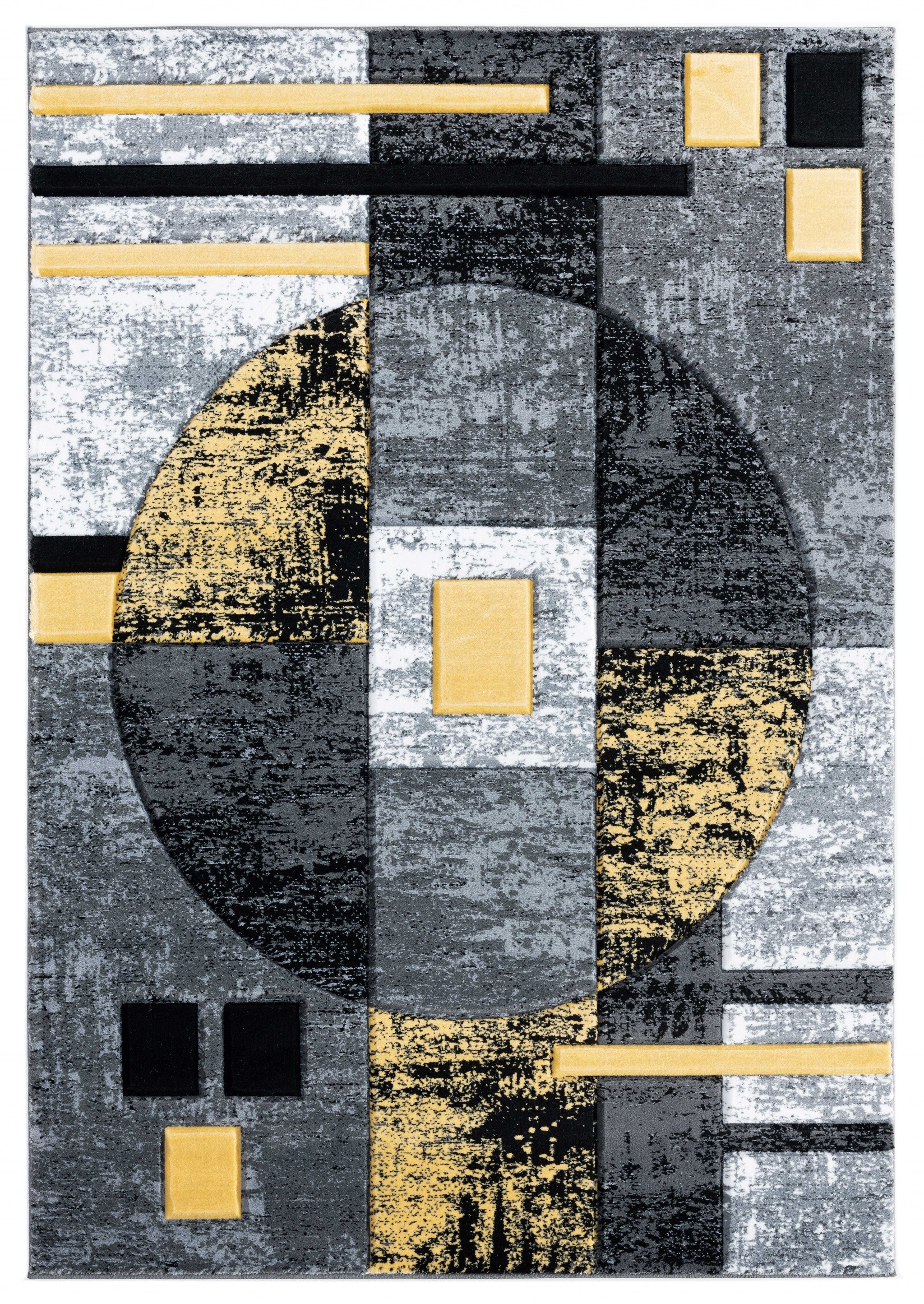 94" x 126" Yellow Olefin / Polypropylene Area Rug