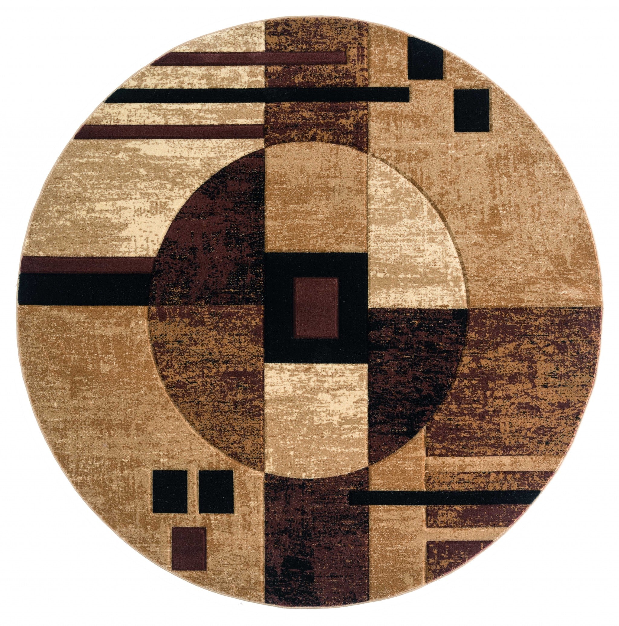 94" x 94" Brown Olefin / Polypropylene Round Rug