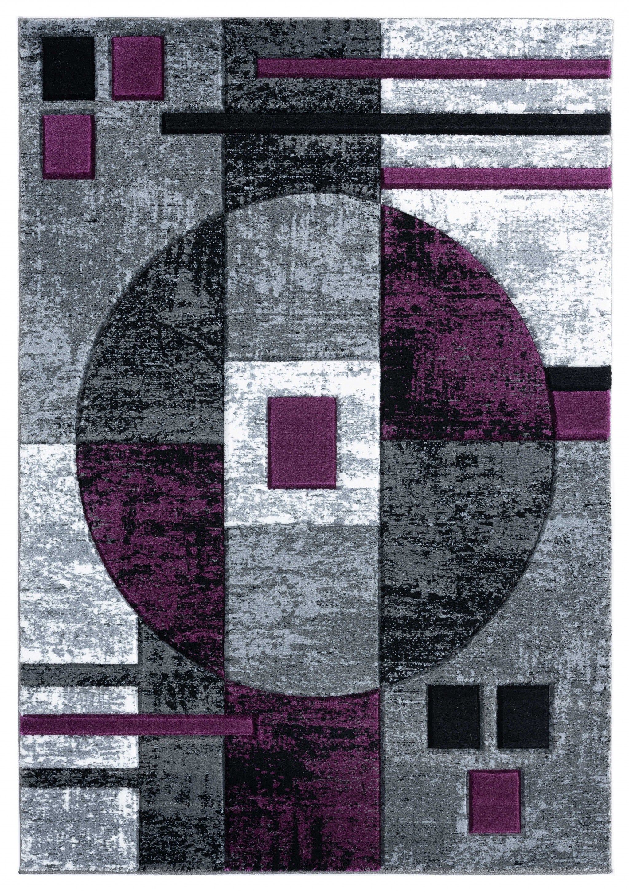 63" x 90" Plum Olefin / Polypropylene Area Rug