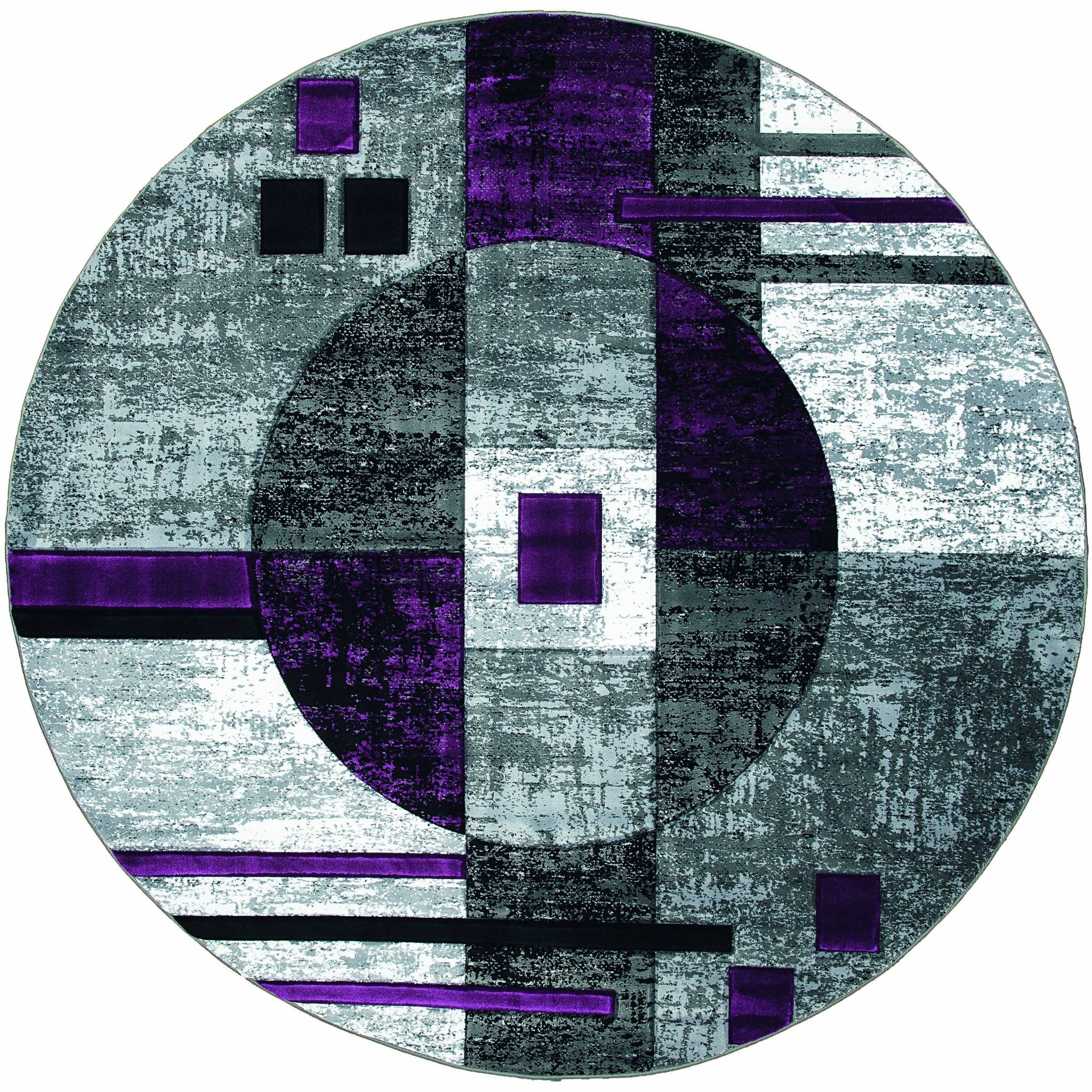 94" x 94" Plum Olefin / Polypropylene Round Rug