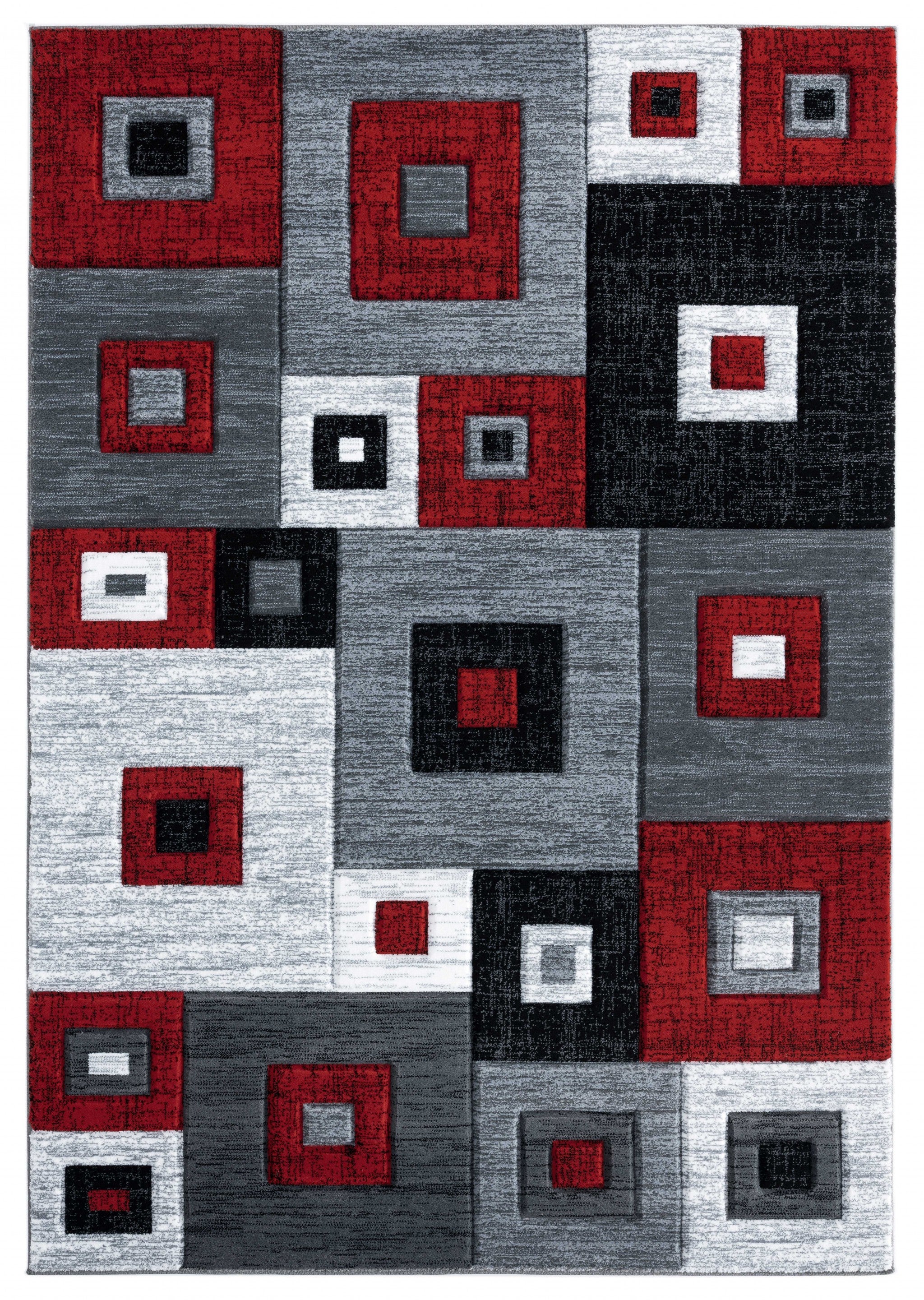 22" x 32" Red Olefin / Polypropylene Accent Rug