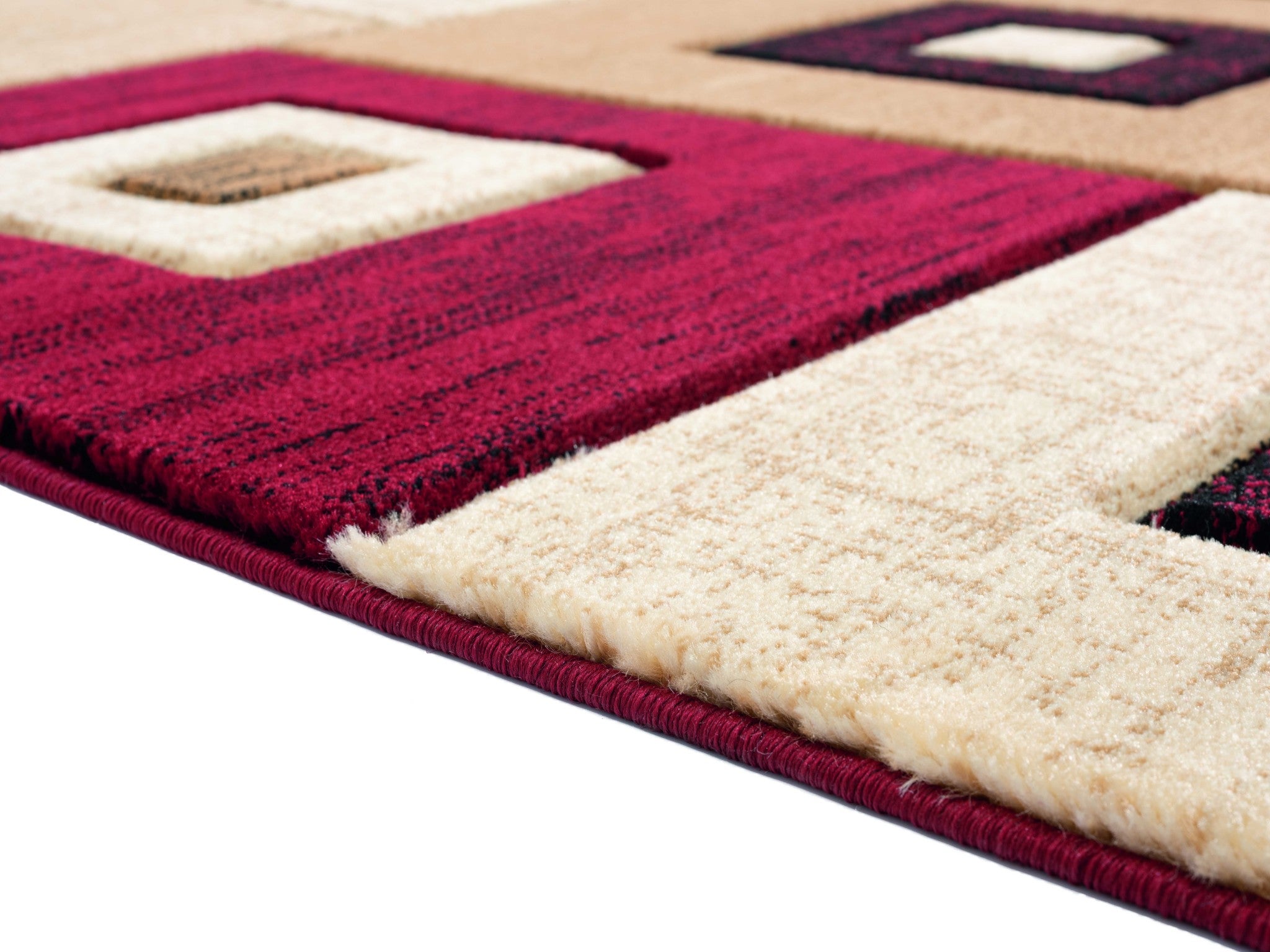 63" x 90" Burgundy Olefin / Polypropylene Area Rug