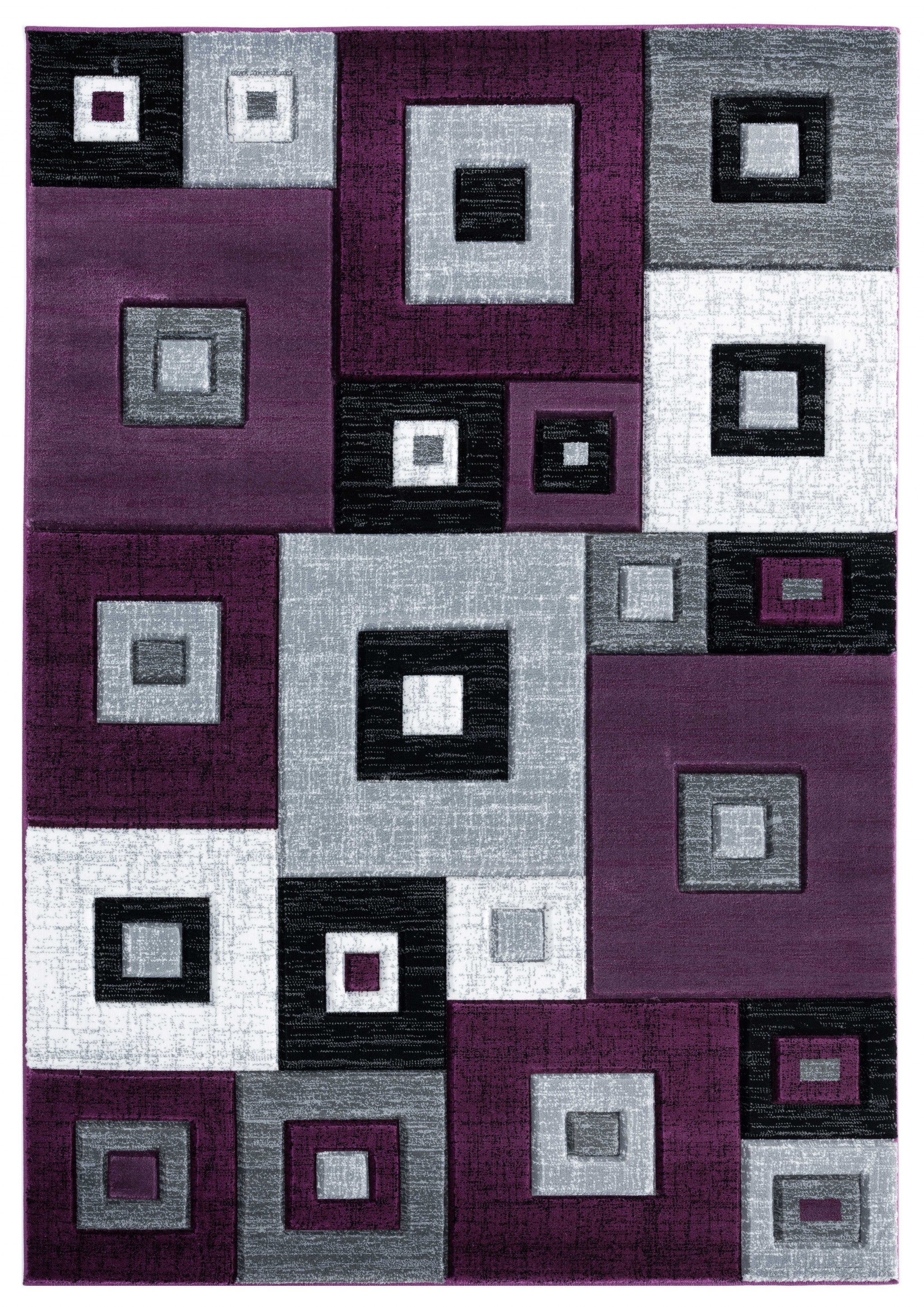 63" x 90" Plum Olefin / Polypropylene Area Rug