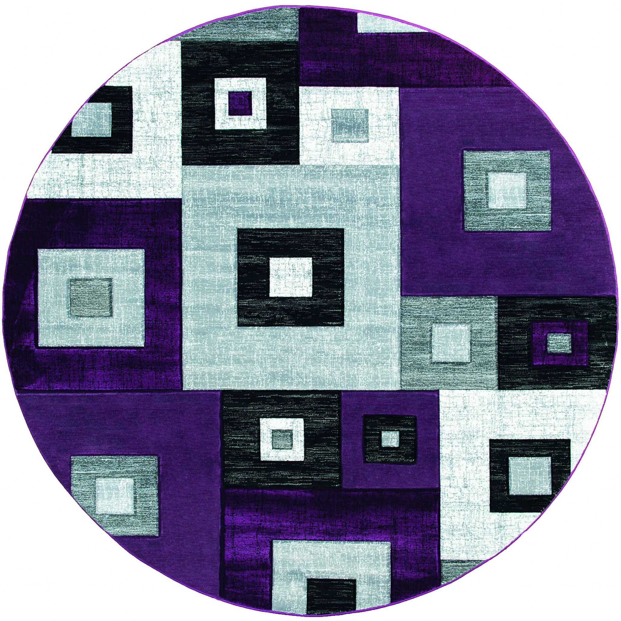 94" x 94" Plum Olefin / Polypropylene Round Rug