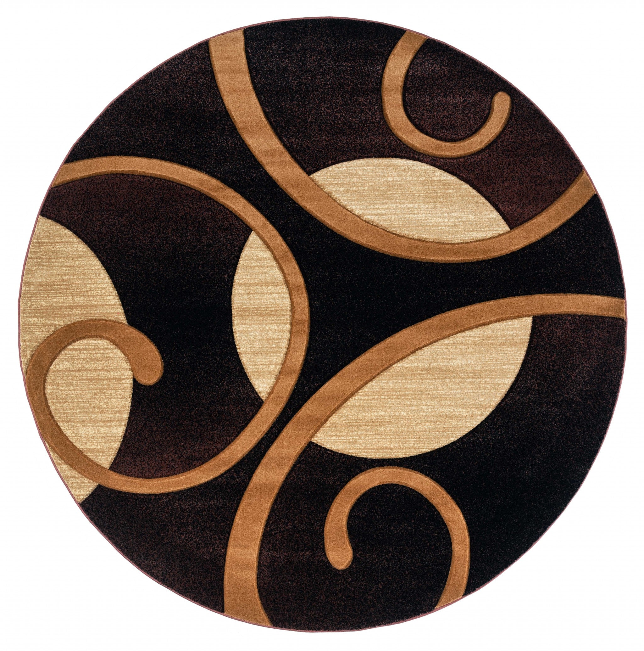 94" x 94" Brown Olefin / Polypropylene Round Rug